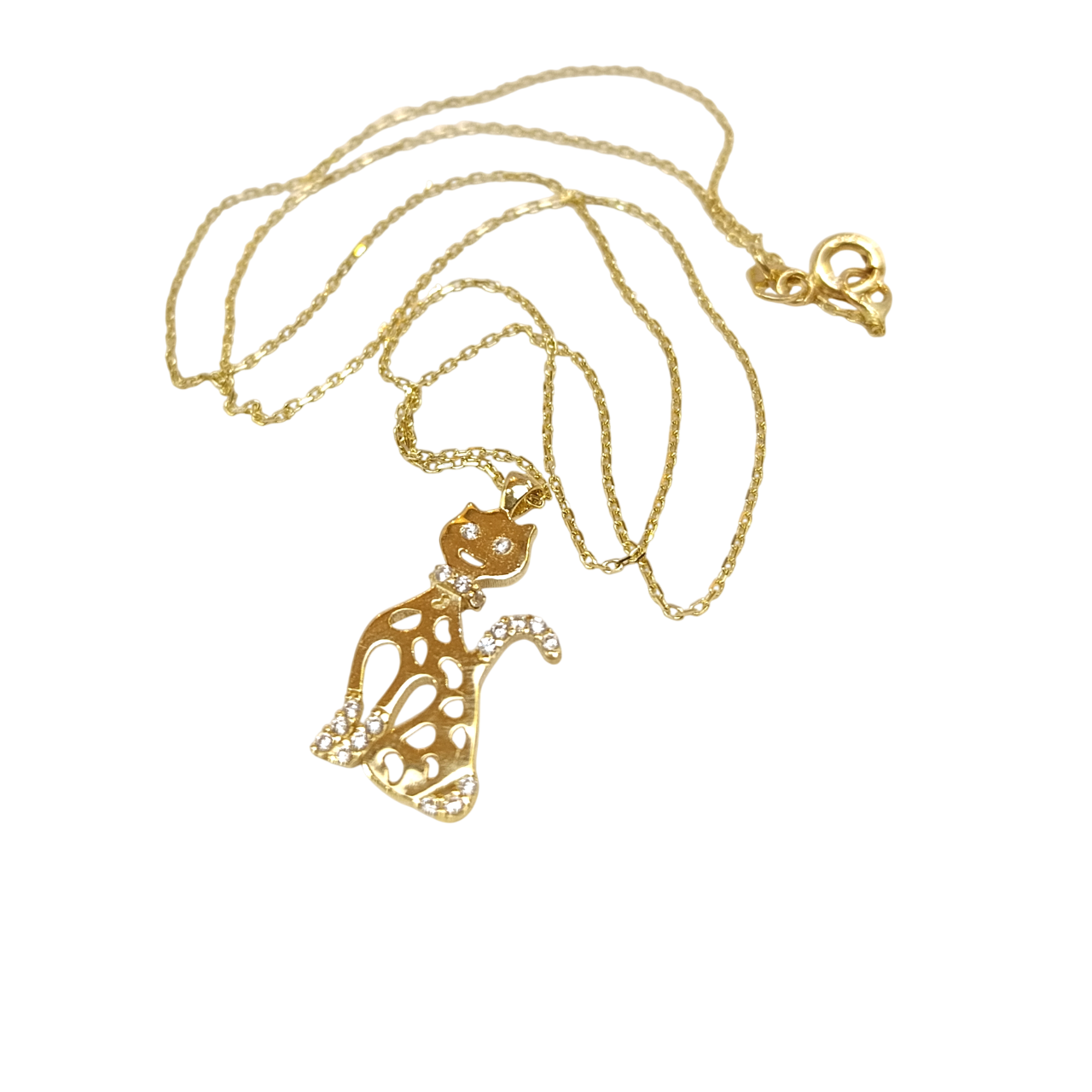 Kedi Kolye 14 Ayar Altın  HD VİDEOLU