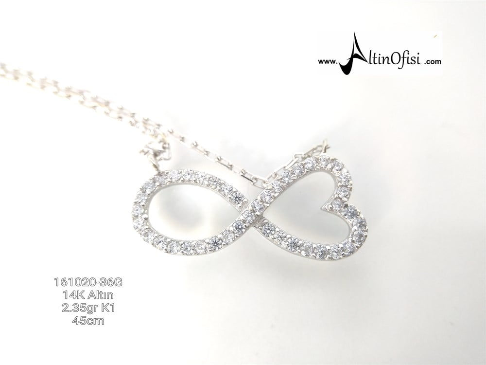 Kelebekli Sonsuzluk Kolye 14 Ayar Altın