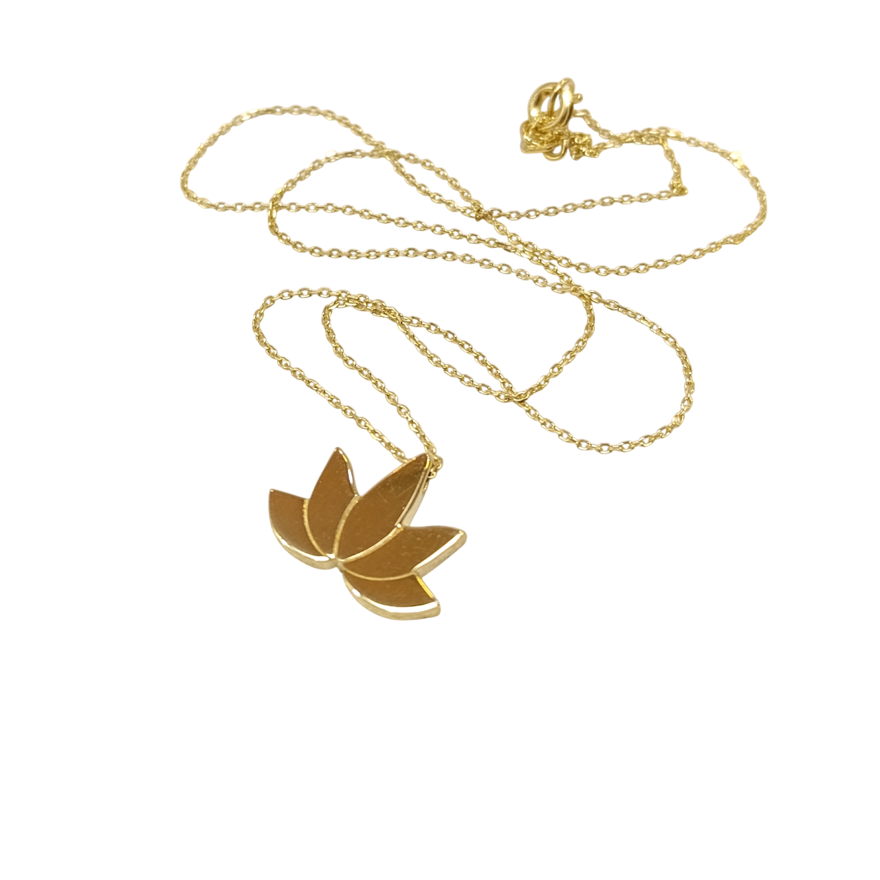 Lotus Çiçeği Kolye 14 Ayar Altın  HD VİDEOLU