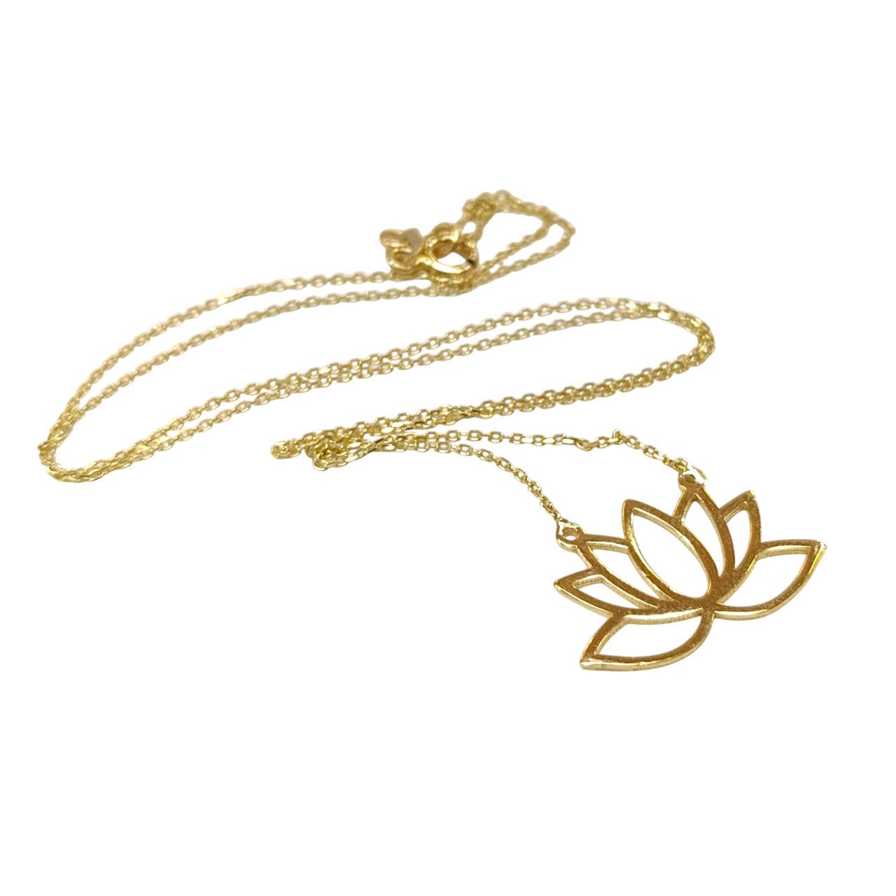 Lotus Çiçeği Kolye 14 Ayar Altın  HD VİDEOLU