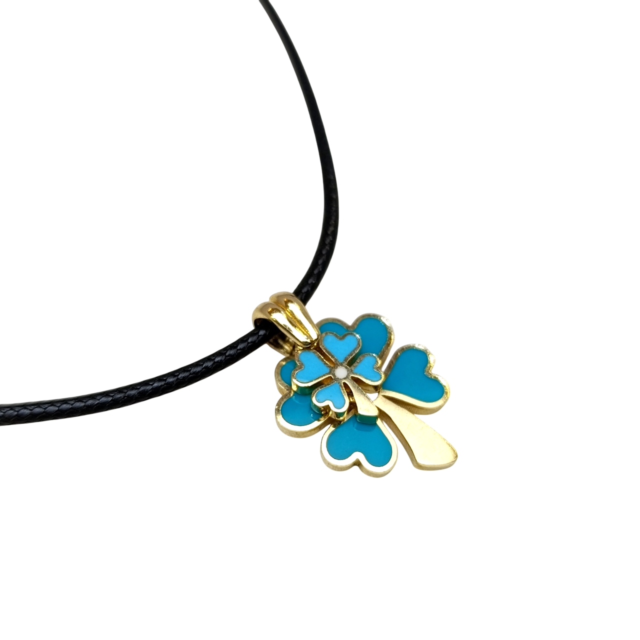 Mineli Yonca Kolye 14 Ayar Altın HD VİDEOLU