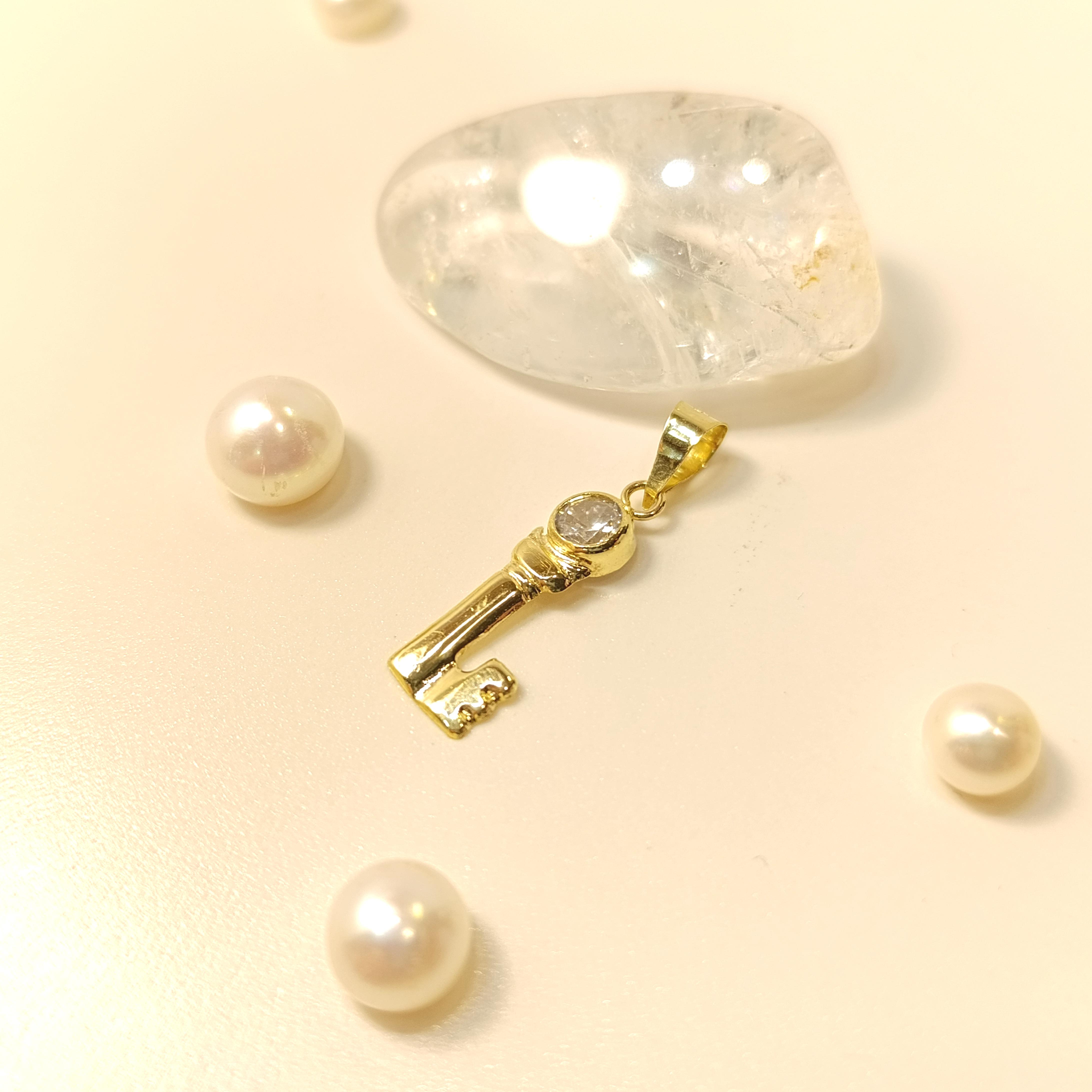 Mini Anahtar Kolye 14 Ayar  Altın HD VİDEOLU