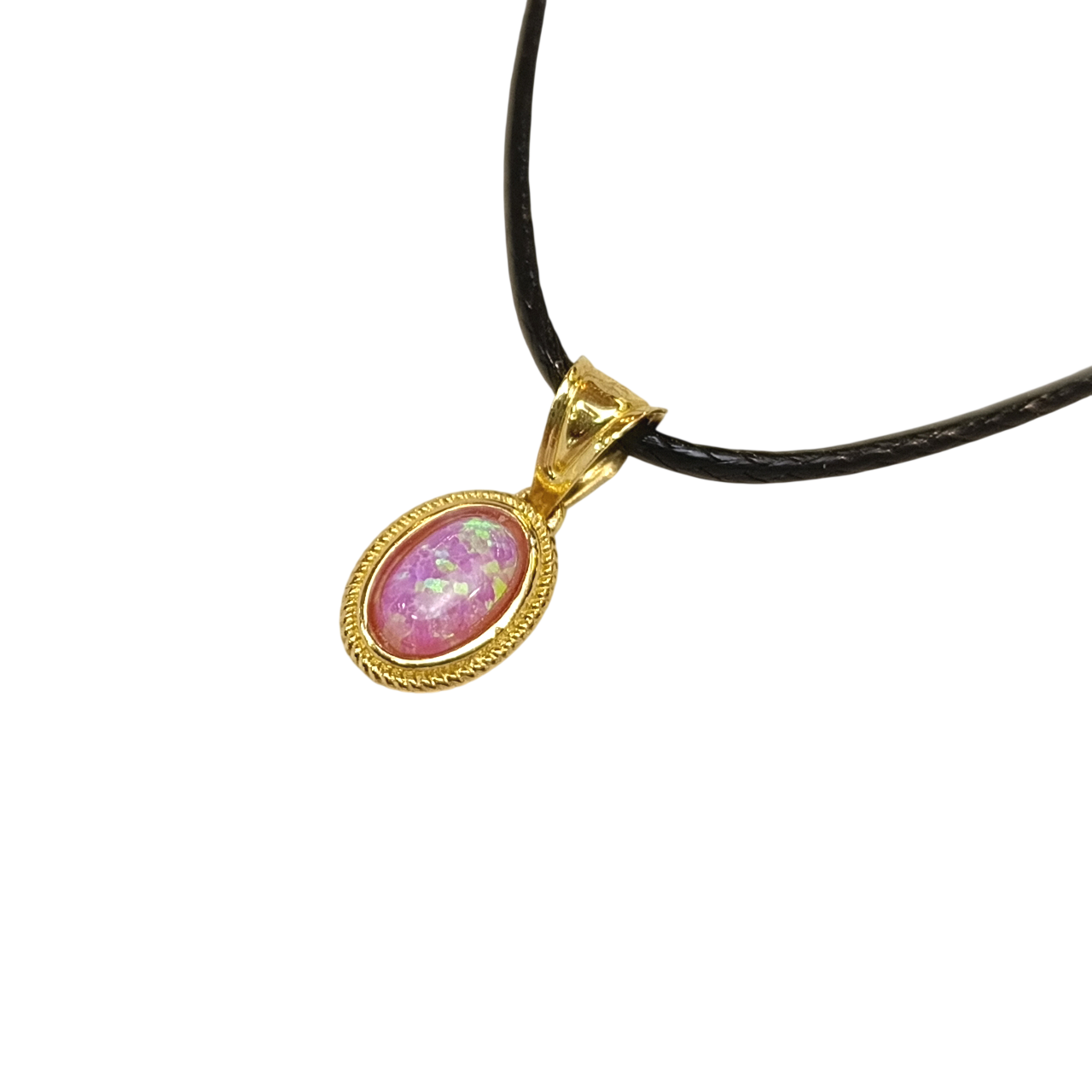 Pembe Opal Kolye 14 Ayar Altın HD VİDEOLU