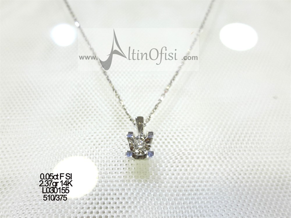Pırlanta Taşlı Kolye 0,05ct F SI 2,37gr 14K Altın