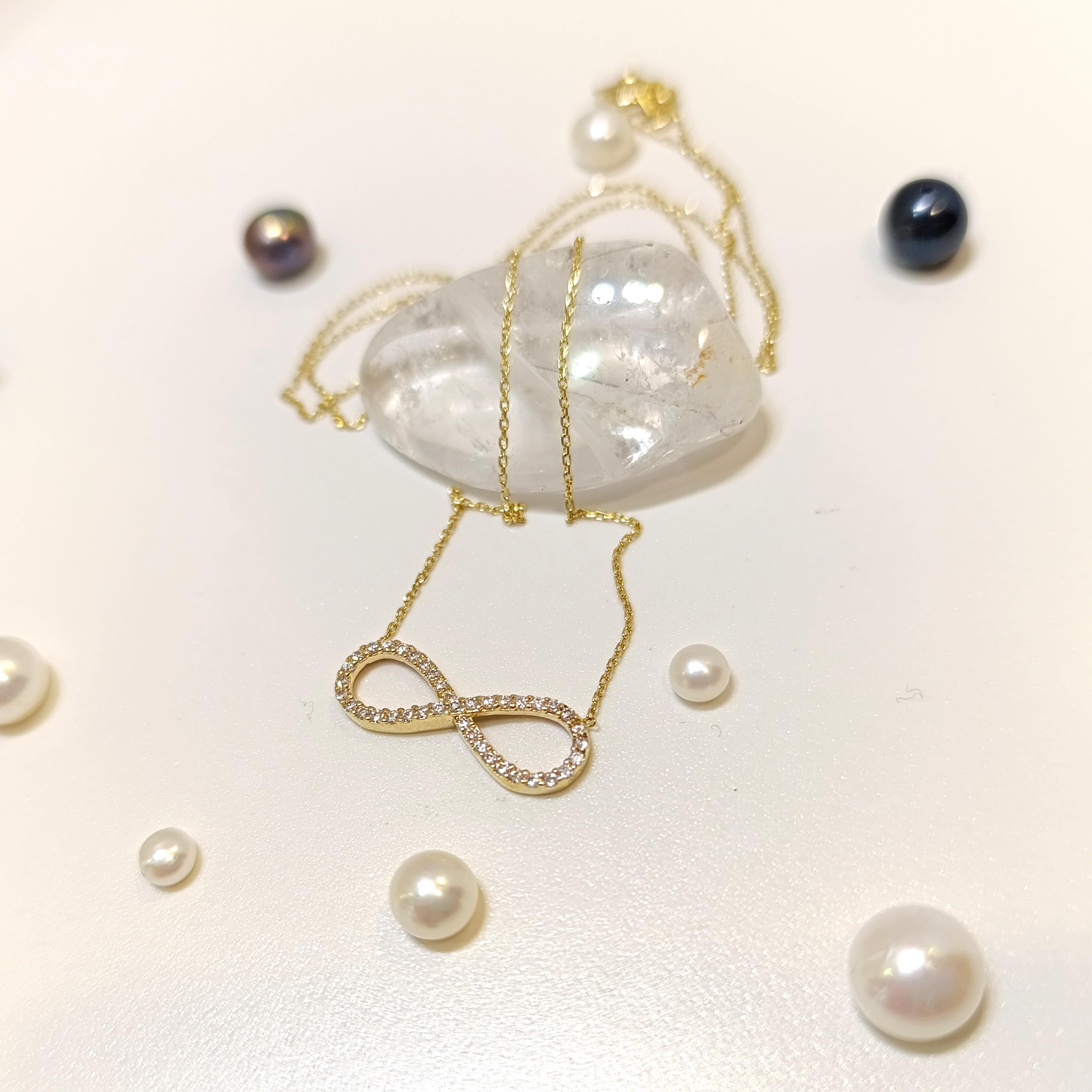 Sonsuzluk Kolye 14 Ayar Altın HD VİDEOLU