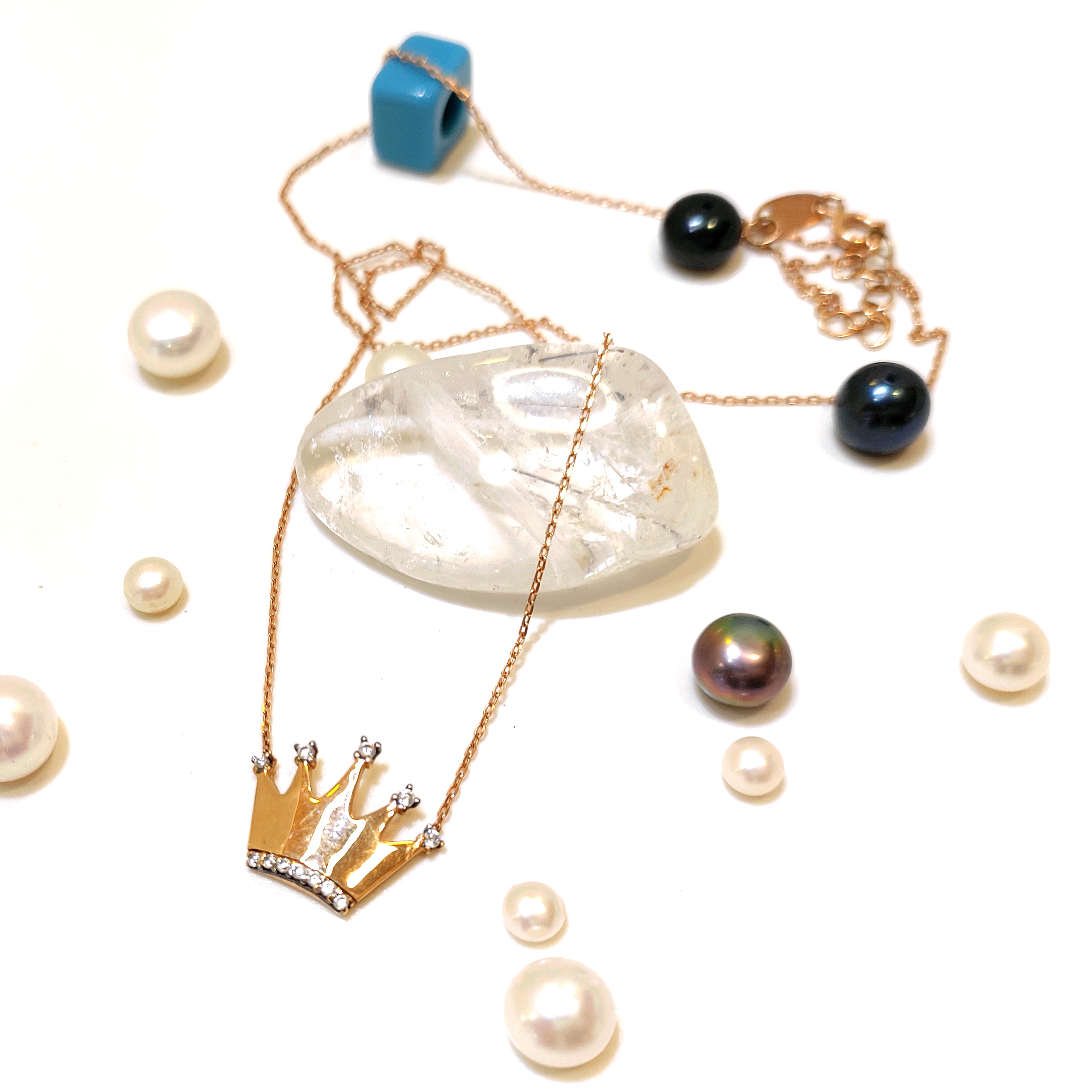 Taç Kolye 14 Ayar Altın  HD VİDEOLU