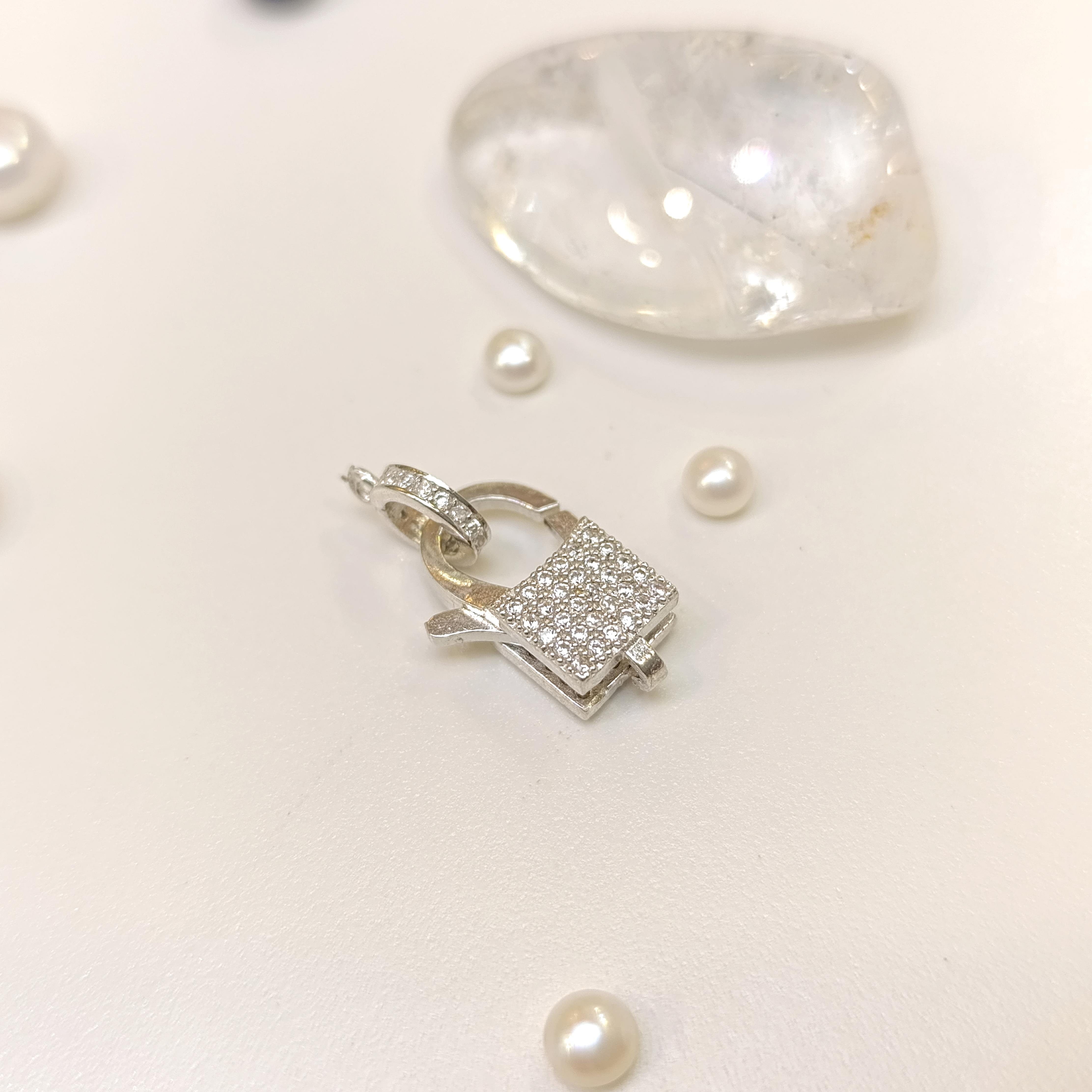 Taşlı İnci ve Taş Dizmek için Kilit 925 Ayar Gümüş HD VİDEOLU