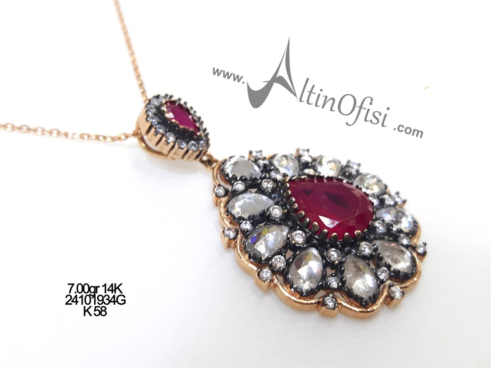 Taşlı Kolye 14 Ayar Altın