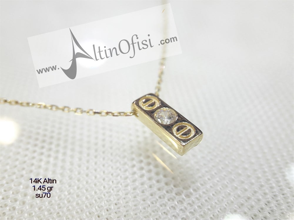 Tektaş Kolye 14 Ayar altın