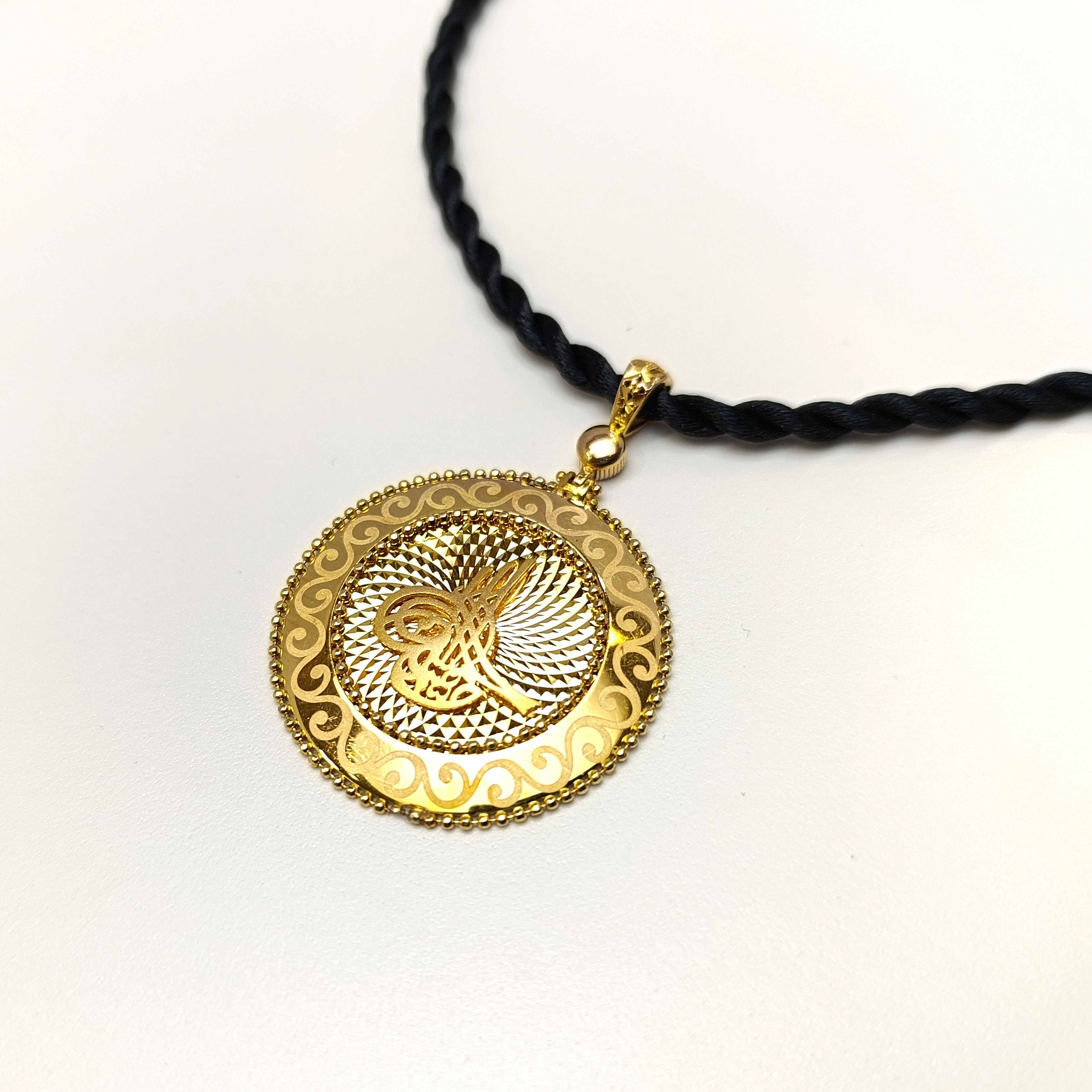 Tuğralı Kolye 14 Ayar Altın HD VİDEOLU