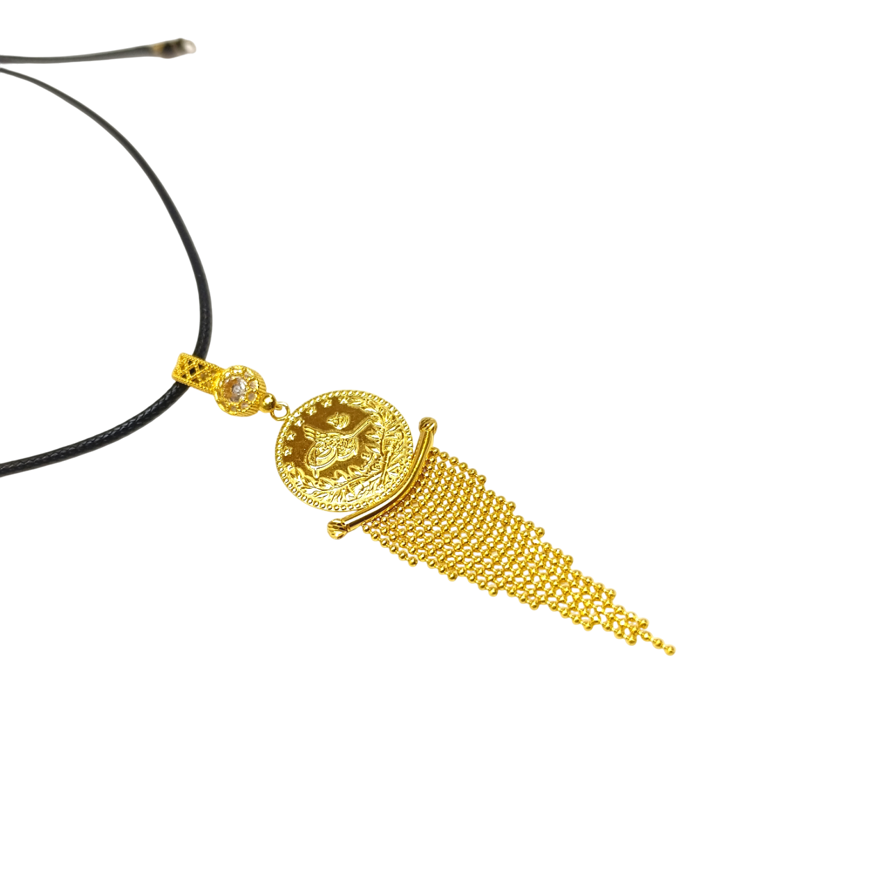 Tuğralı Püsküllü Kolye 14 Ayar Altın HD VİDEOLU