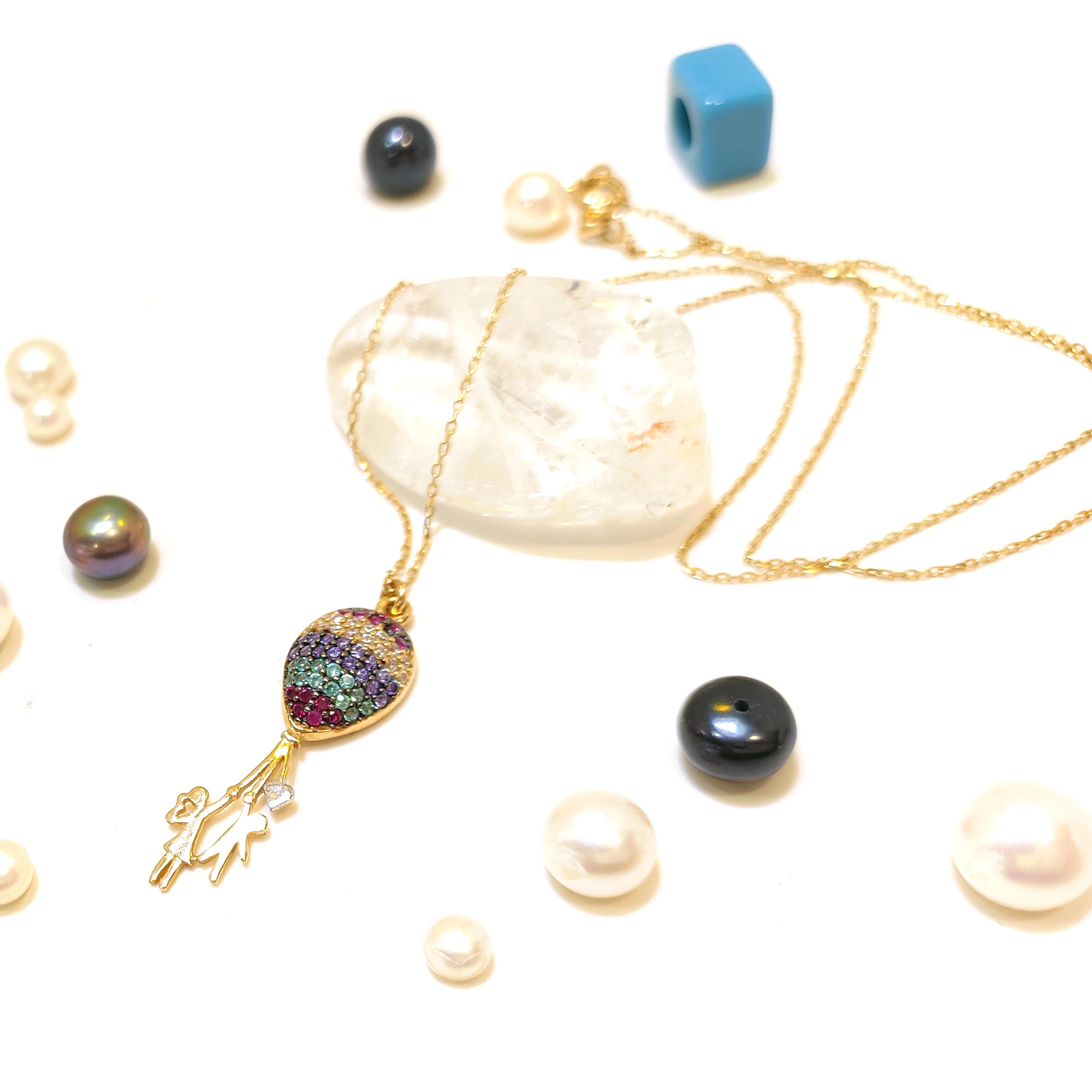 Uçan Balon Kolye 14 Ayar Altın  HD VİDEOLU