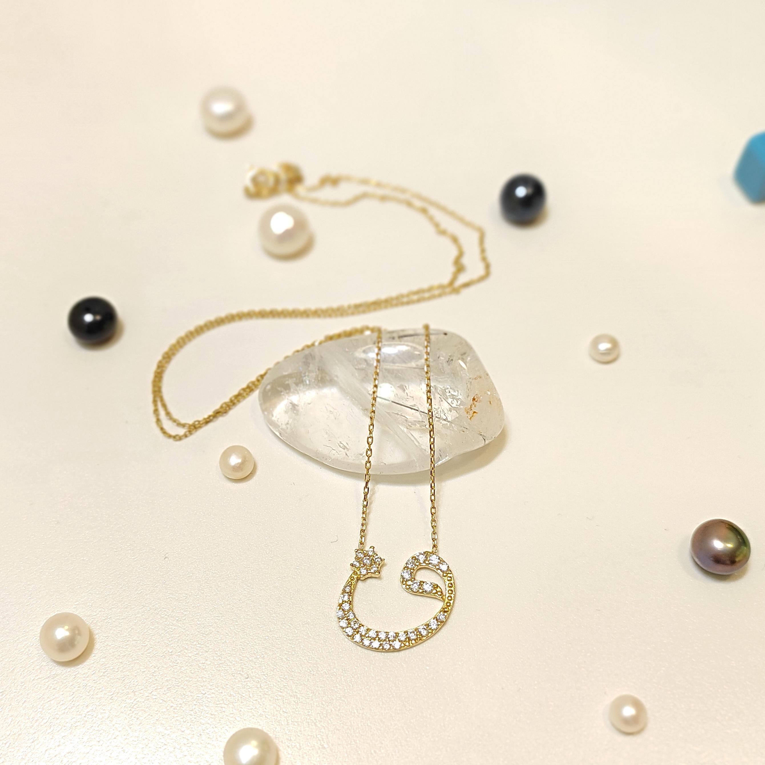 Vav  Kolye 14 Ayar Altın  HD VİDEOLU