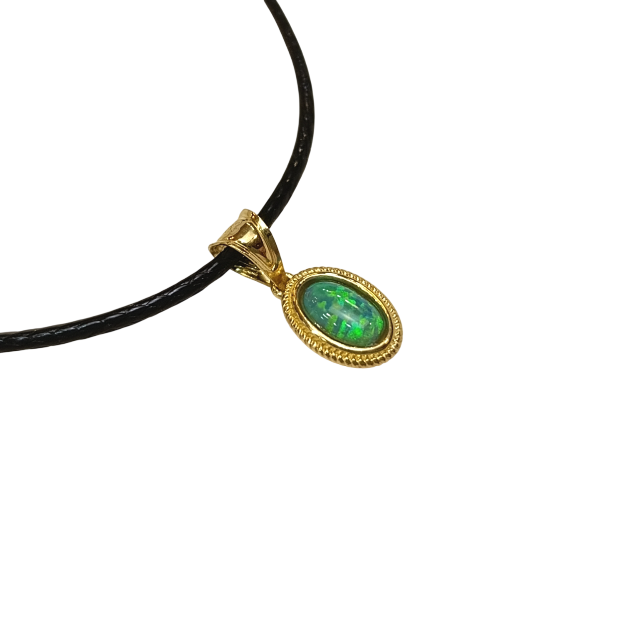 Yeşil Opal Kolye 14 Ayar Altın HD VİDEOLU