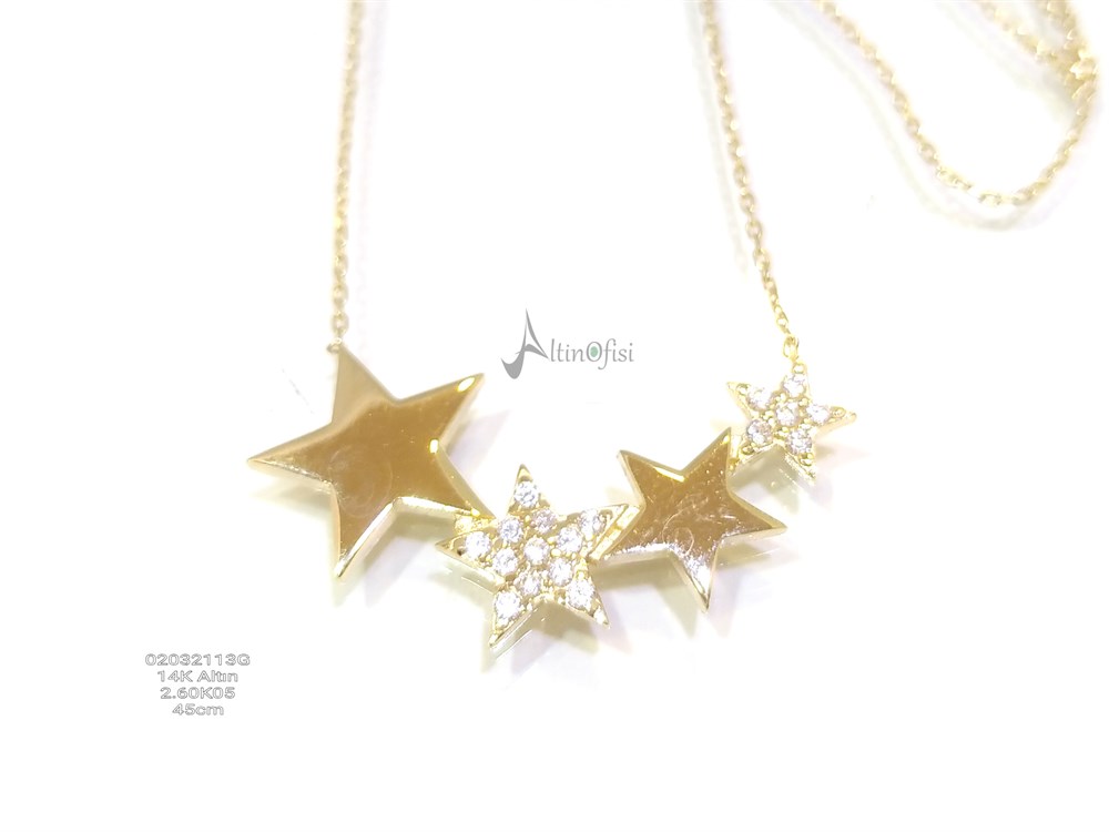 Yıldı Kolye 14 AyAr Altın