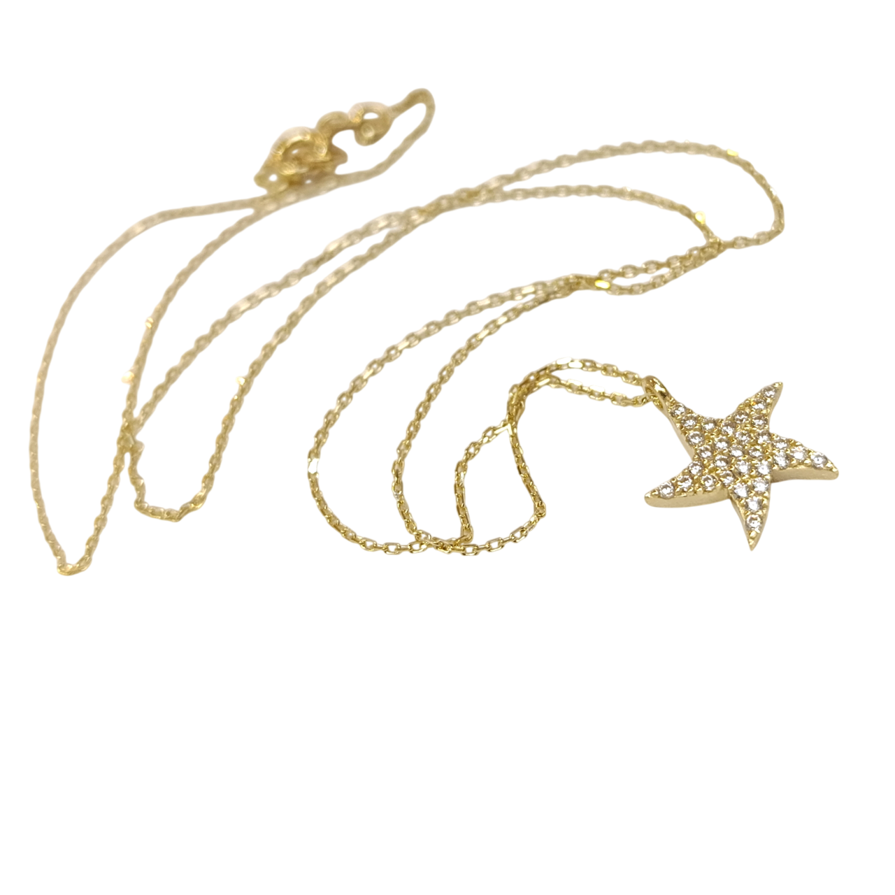 Yıldız Kolye 14 Ayar Altın  HD VİDEOLU