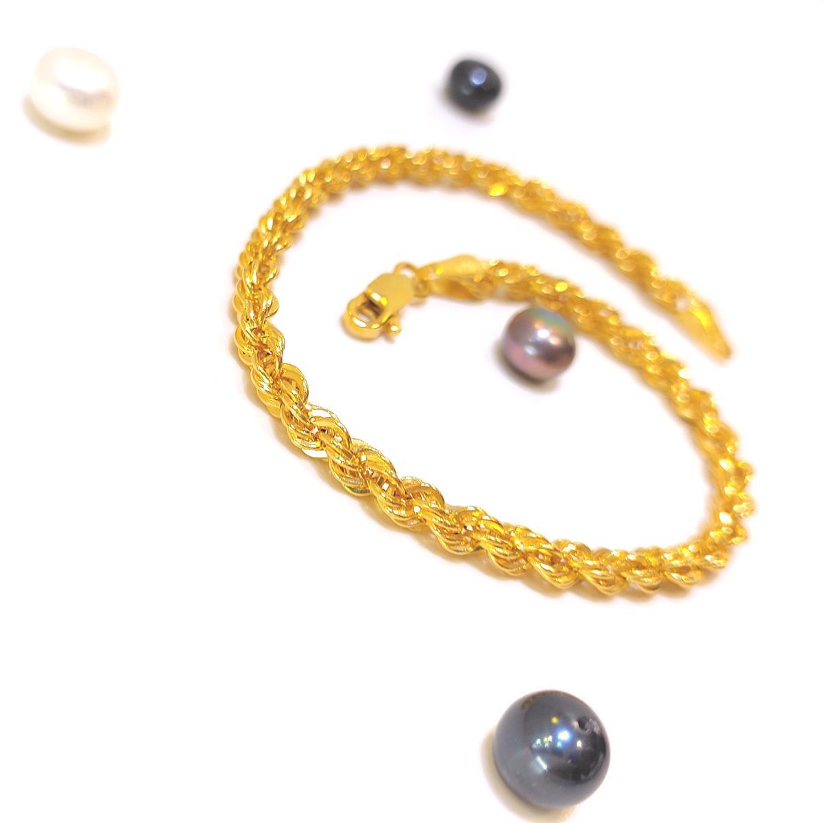 4mm Halat Bileklik Künye 14 Ayar Altın HD VİDEOLU