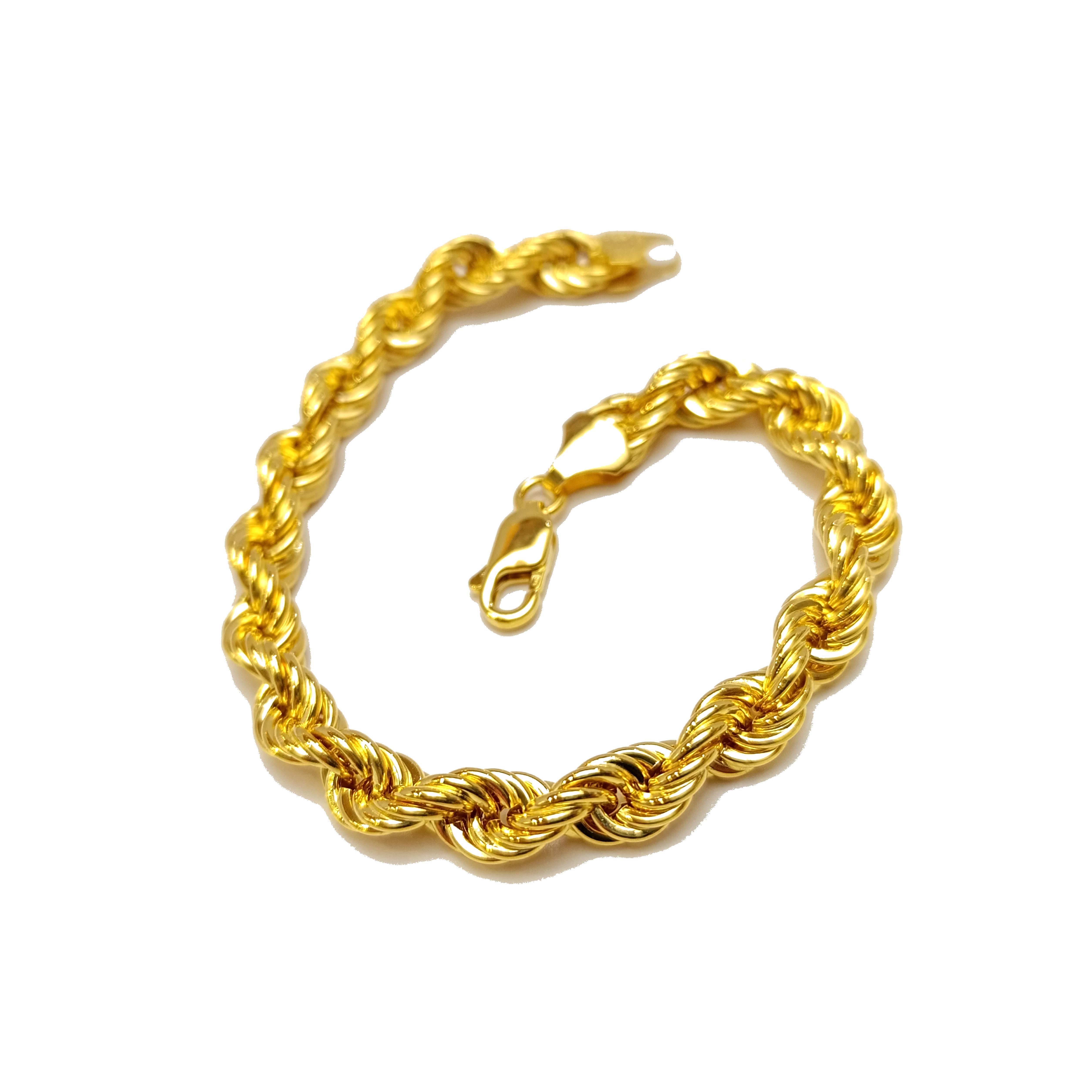 7.2mm Halat Burgu Zincir Bileklik Künye 14 Ayar Altın HD VİDEOLU