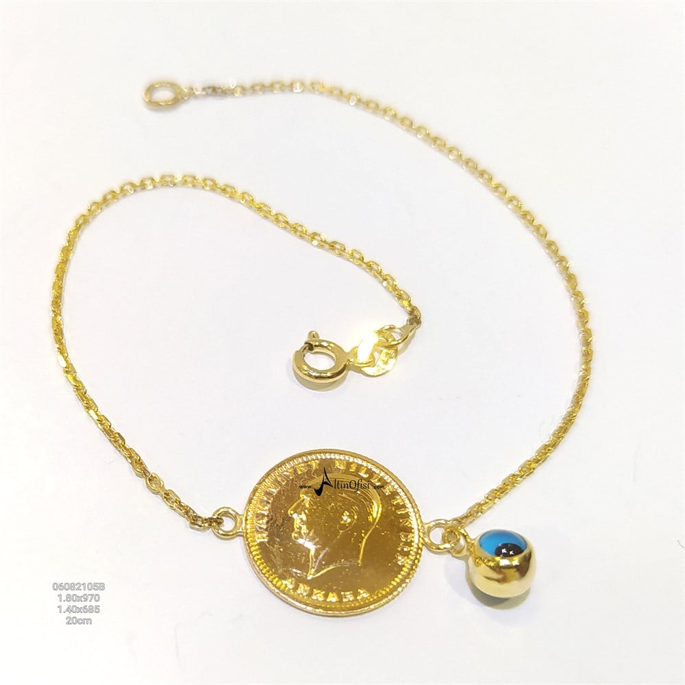 Atalira Çeyrekli Bileklik Künye Altın