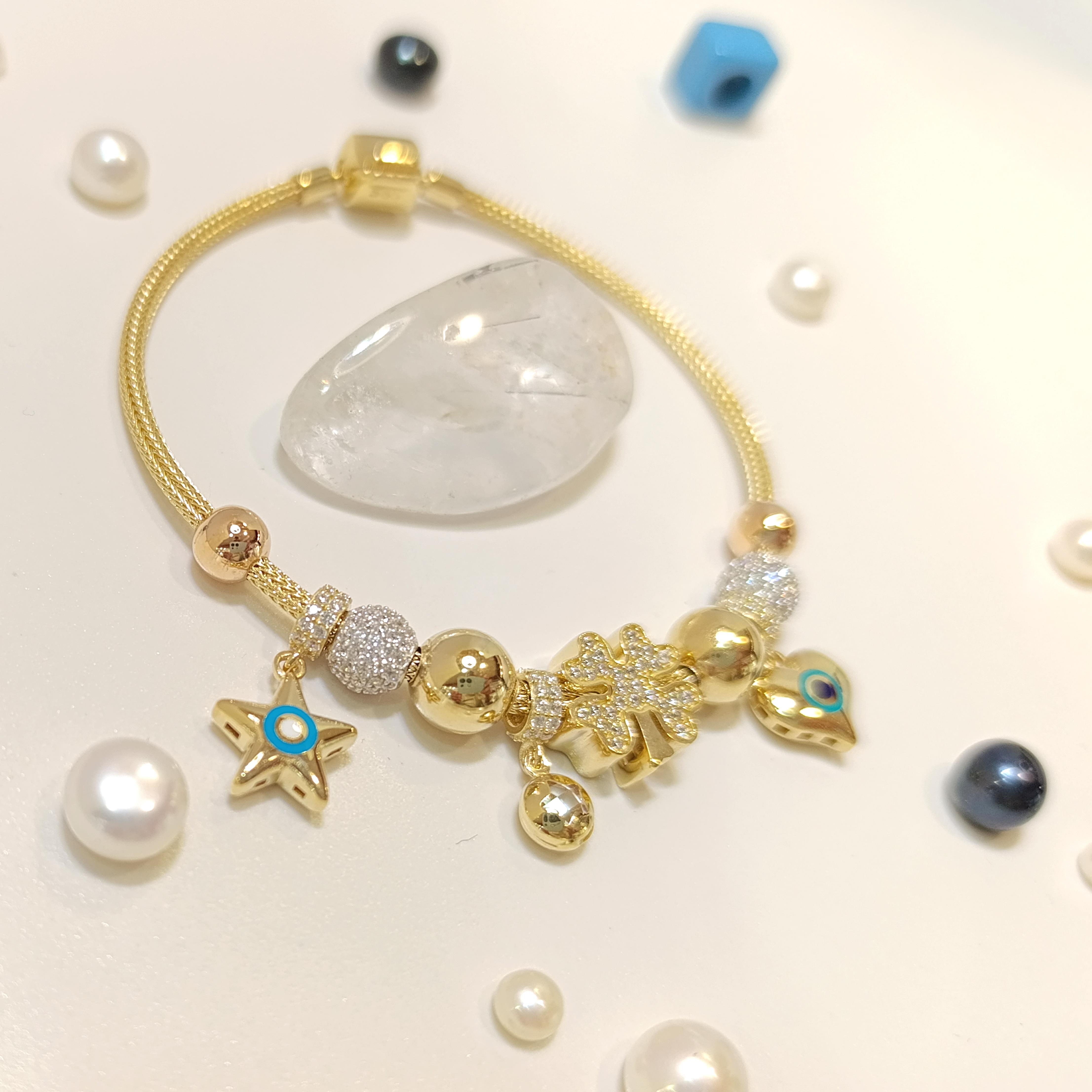 Çaharm Şans Bileklik Künye 14 Ayar Altın HD VİDEOLU