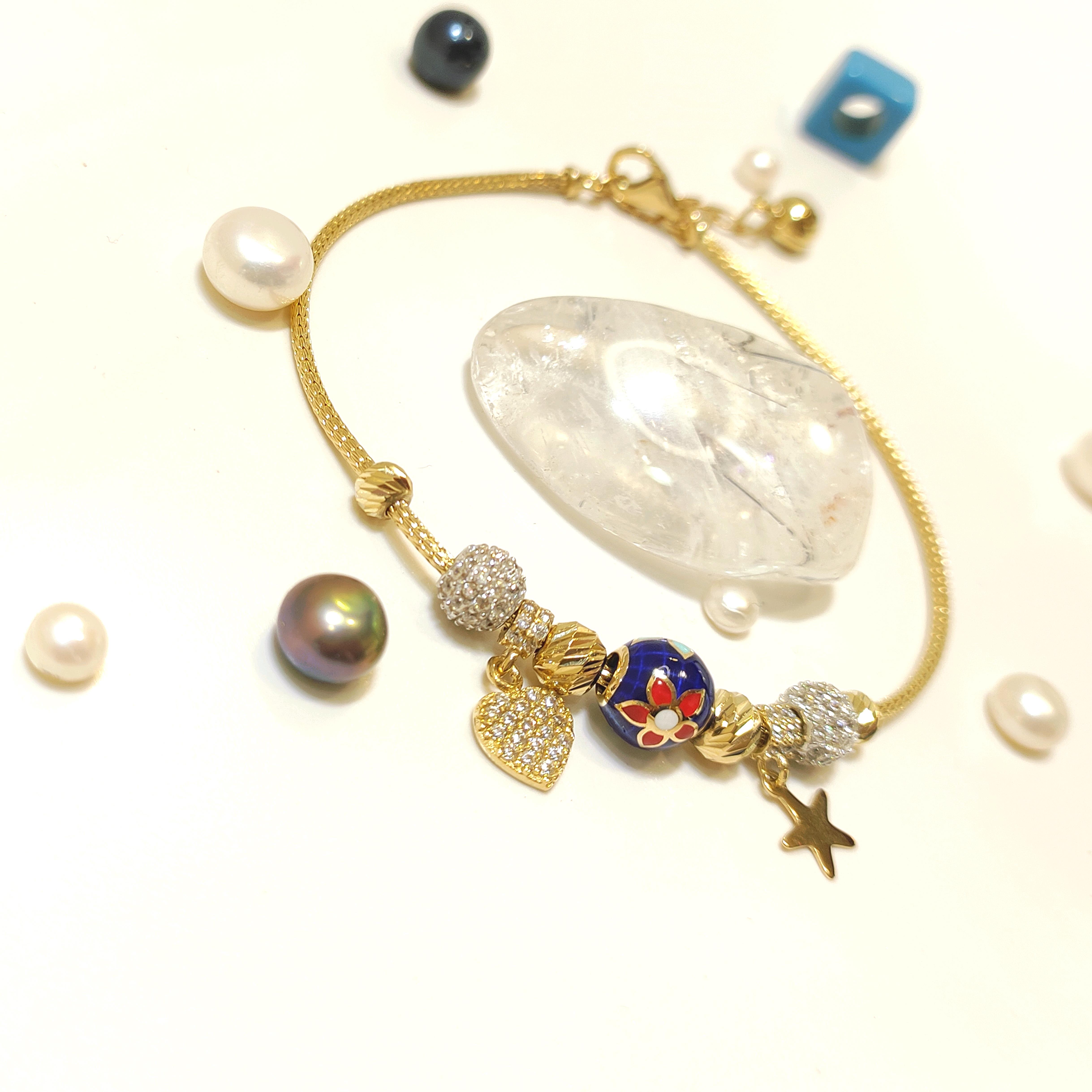 Charm Şans Kazze Zincirli Bileklik Künye 14 Ayar Altın HD VİDEOLU