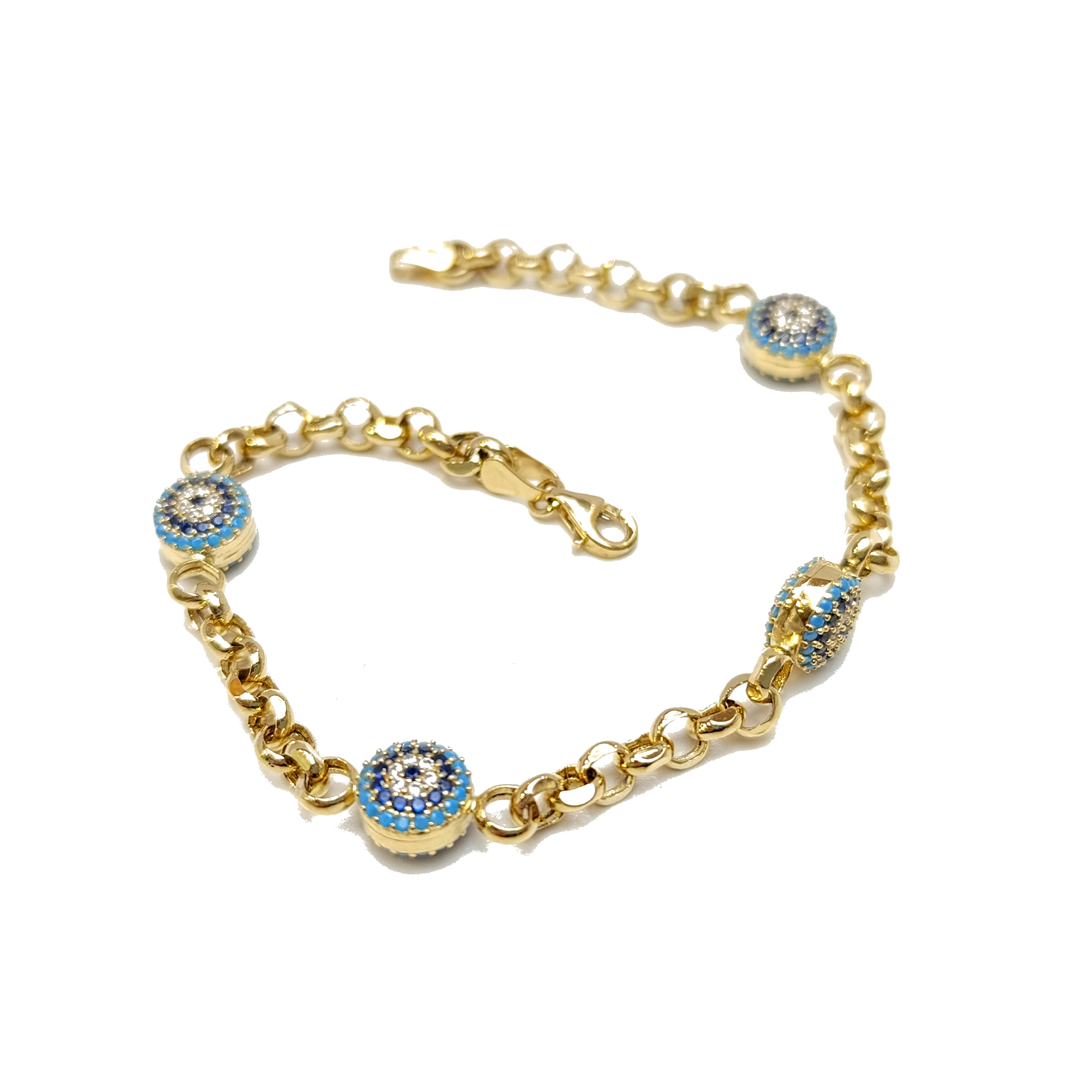 Göz Bileklik Künye 14 Ayar Altın HD VİDEOLU