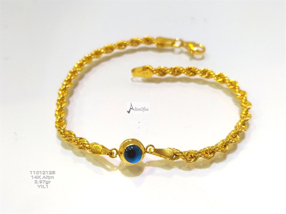 Göz Boncuklu Halat Zincirli Bileklik