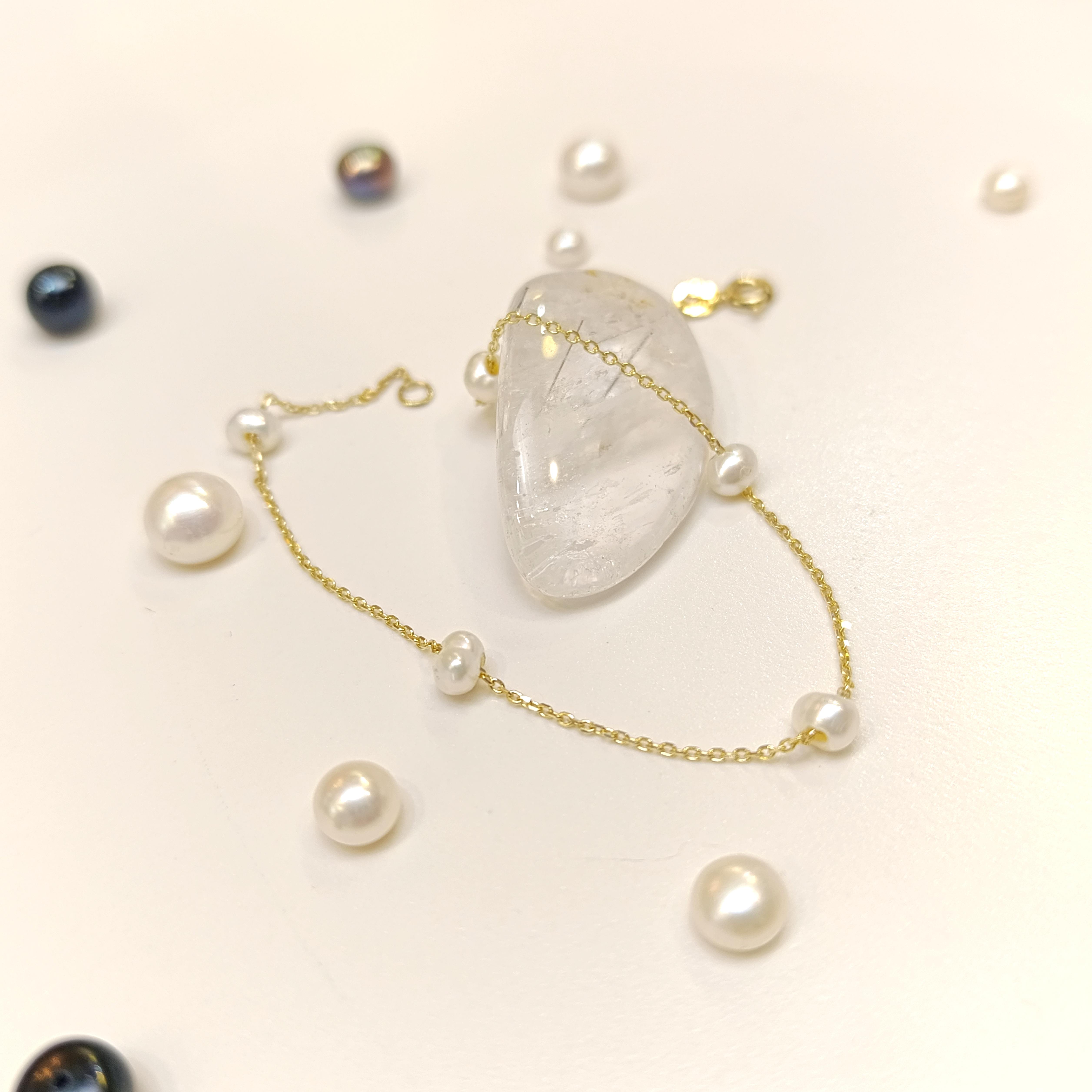 İnci Bileklik Künye 14 Ayar Altın HD VİDEOLU