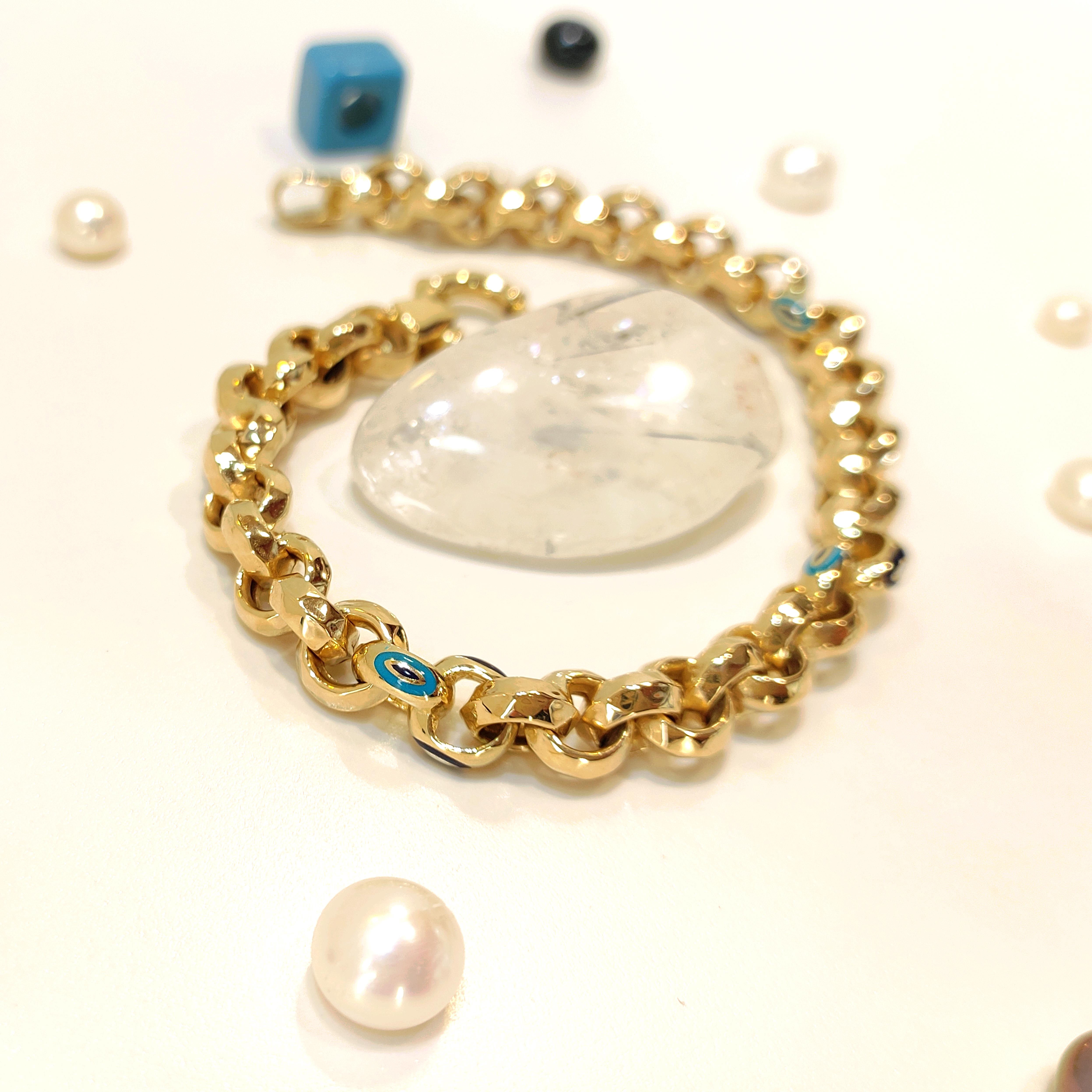 Mineli Rolo Doç Bileklik Künye 14 Ayar Altın HD VİDEOLU