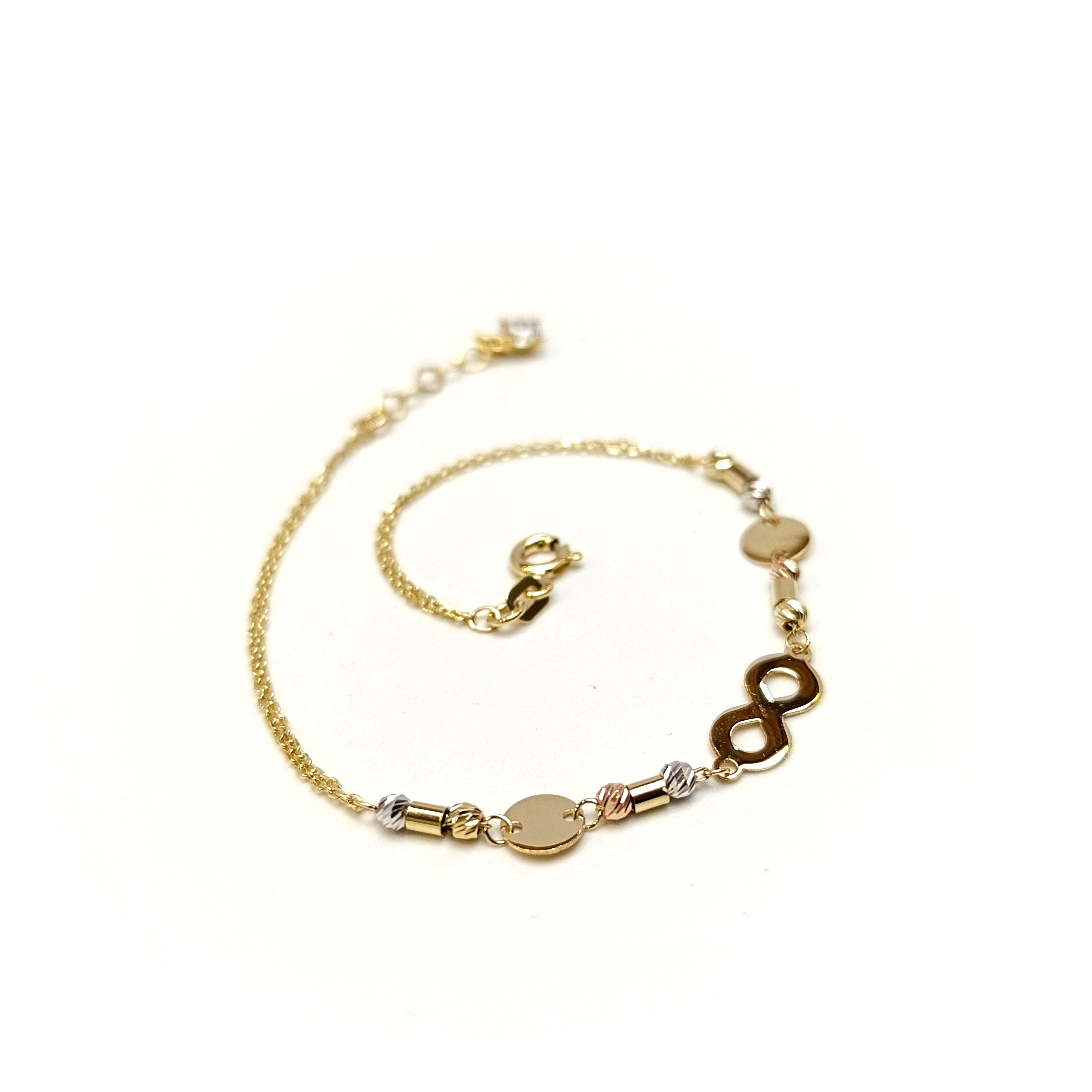 Pul Sonsuzluk Dorika Toplu Bileklik Künye 14 Ayar Altın HD VİDEOLU