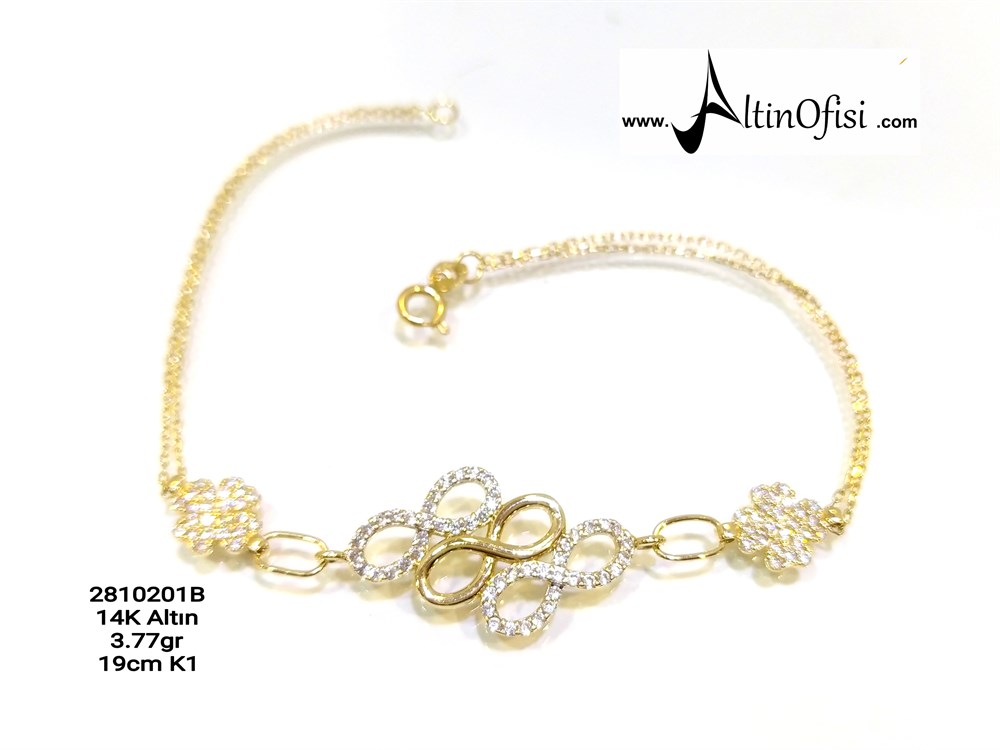 Sonsuzluk Bileklik 14 Ayar Altın