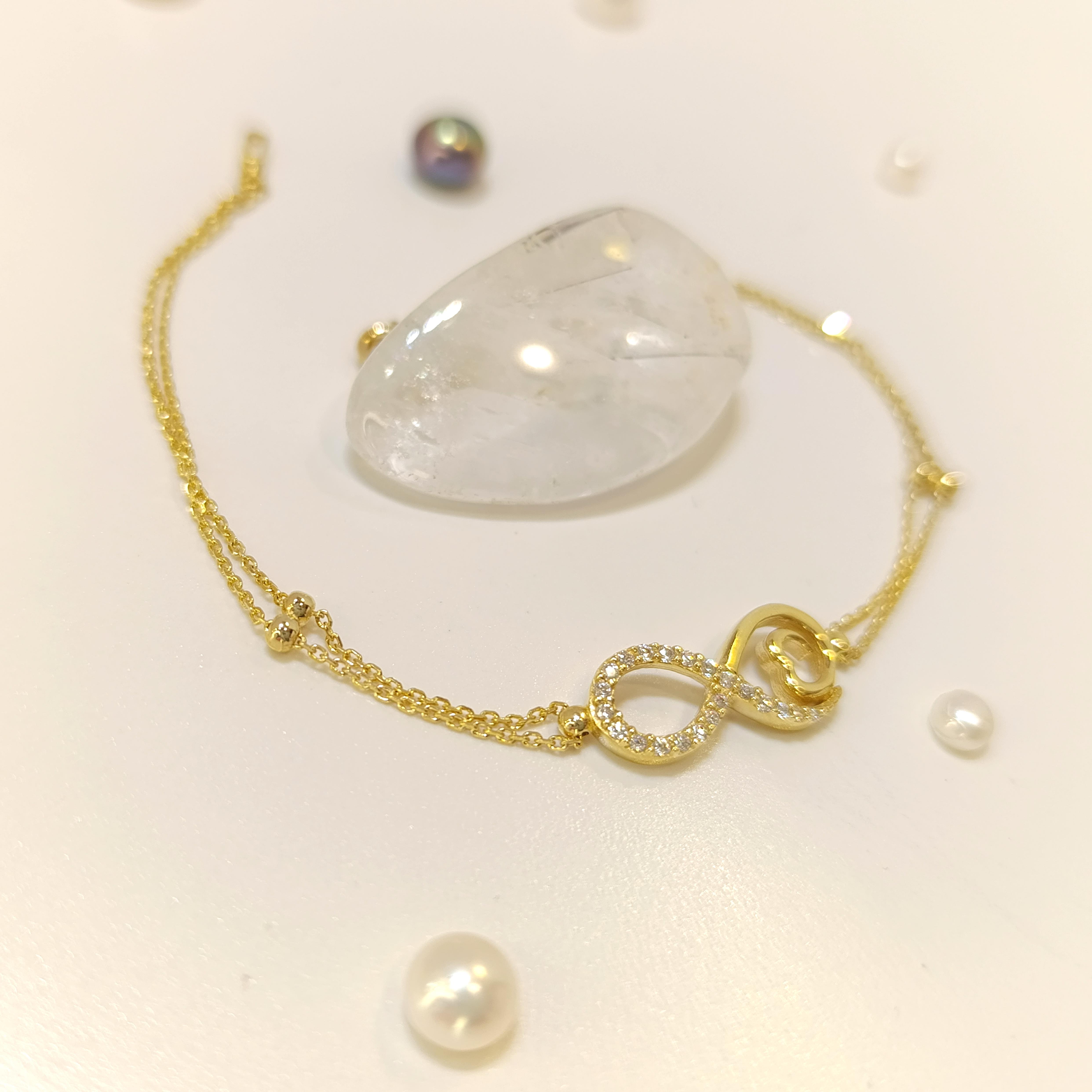 Sonsuzluk Bileklik Künye 14 Ayar Altın HD VİDEOLU