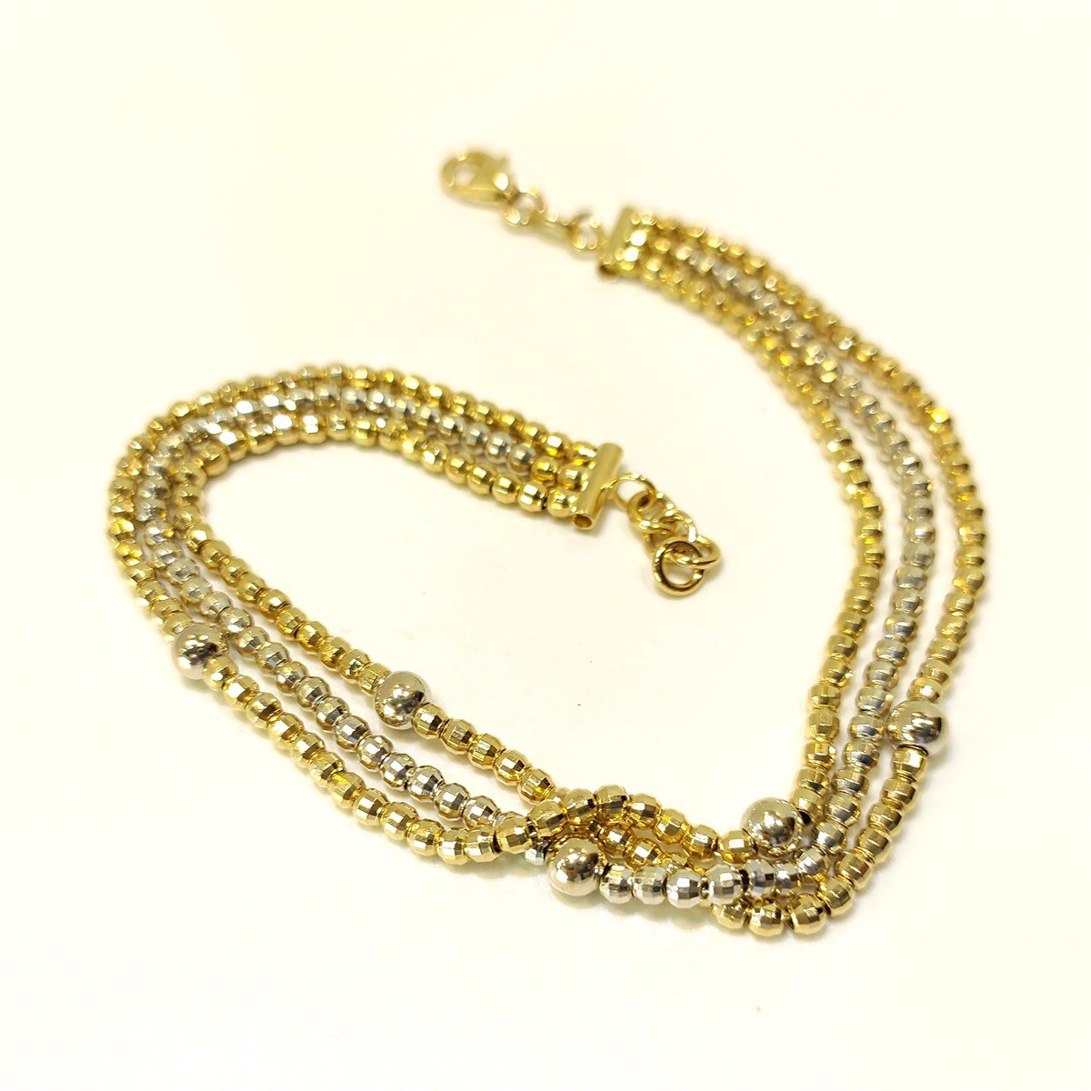 Üçlü Dorika Toplu Bileklik Künye 14 Ayar Altın