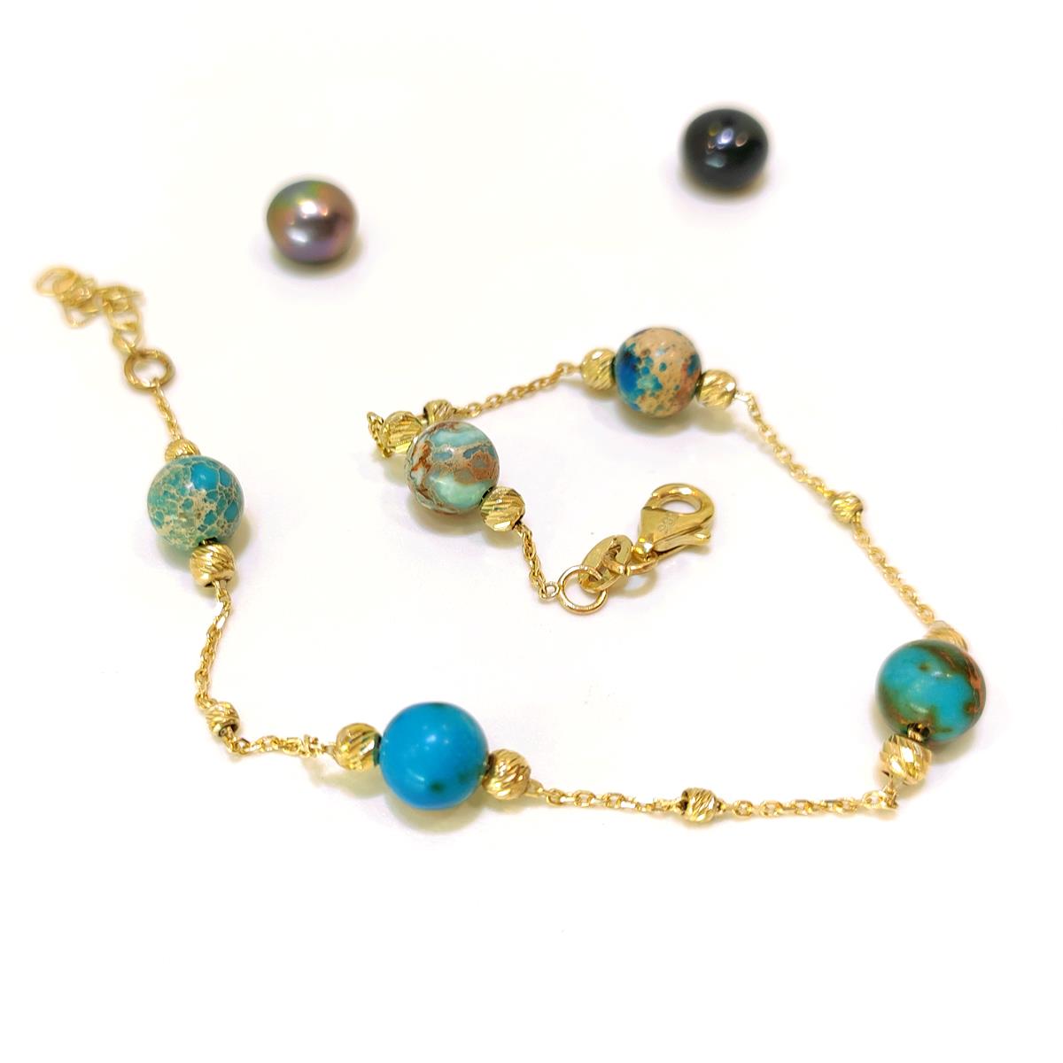 Varasit Taşlı Dorika Toplu Bileklik Künye 14 Ayar Altın HD VİDEOLU