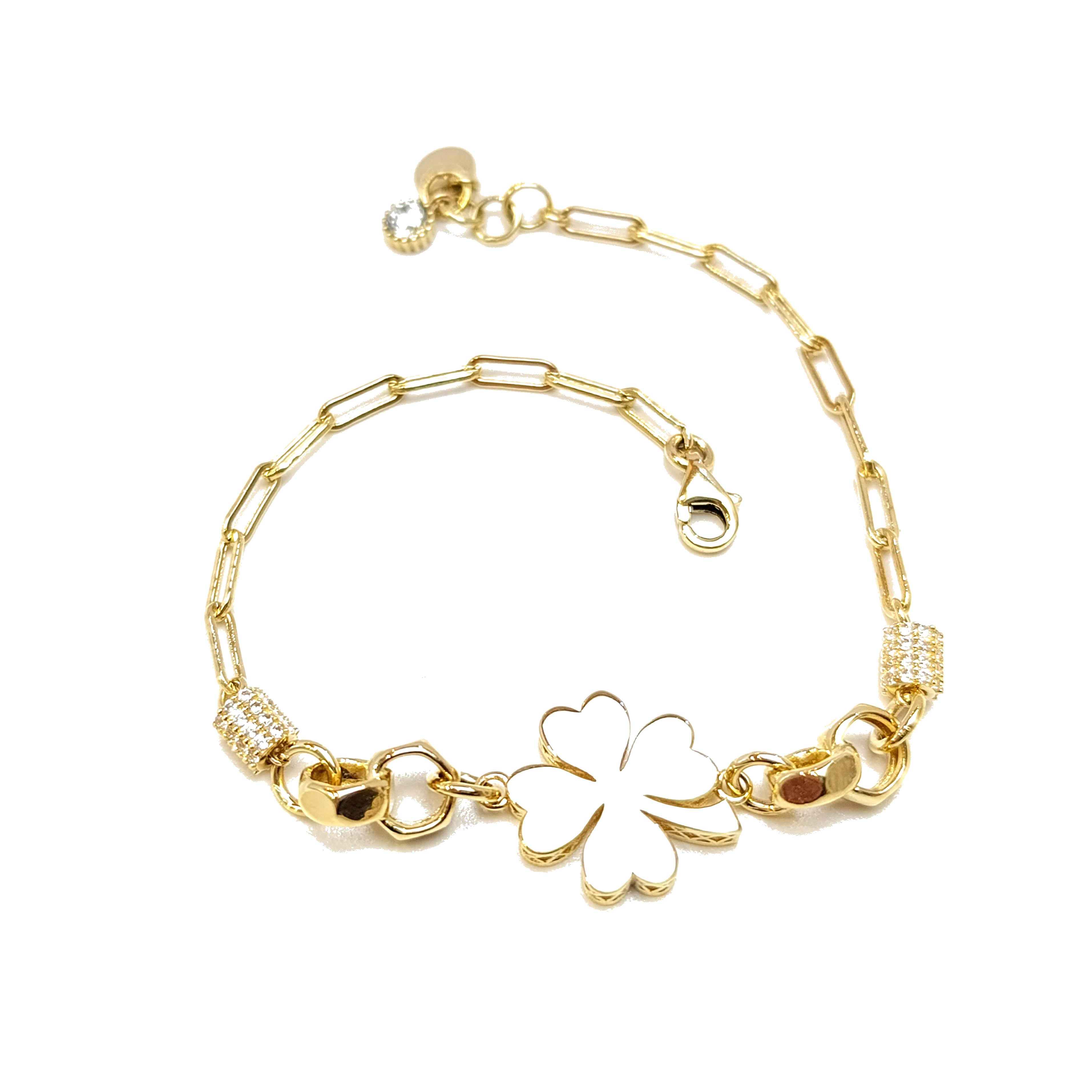 Yonca Bileklik Künye 14 Ayar Altın HD VİDEOLU