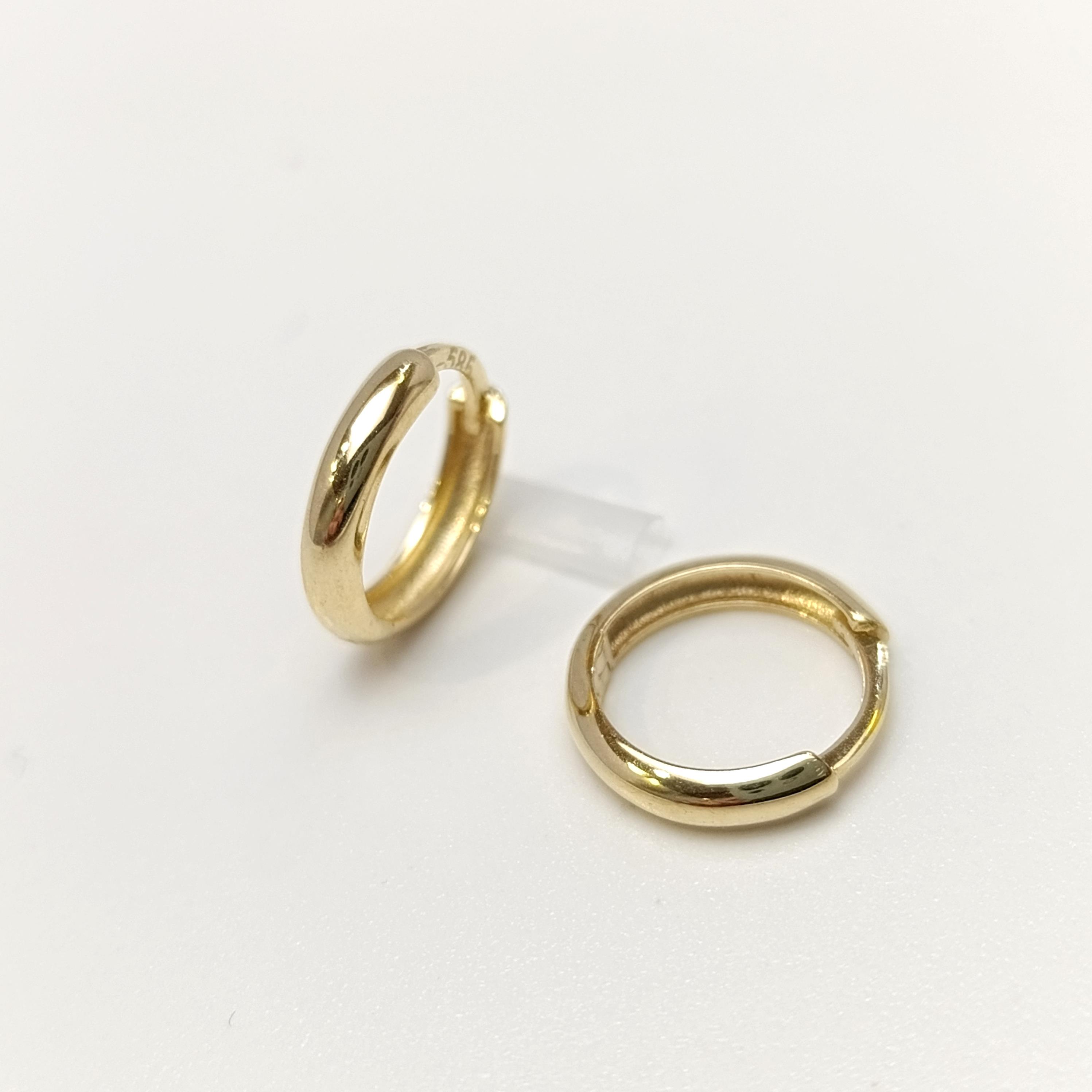 12.5mm Klasik Halka Küpe 14 Ayar Altın HD VİDEOLU