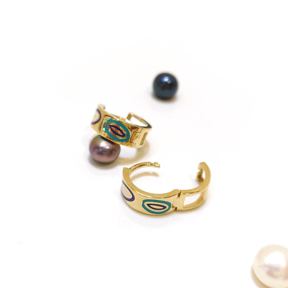 13.3mm Mineli Halka Küpe 14 Ayar Altın HD VİDEOLU