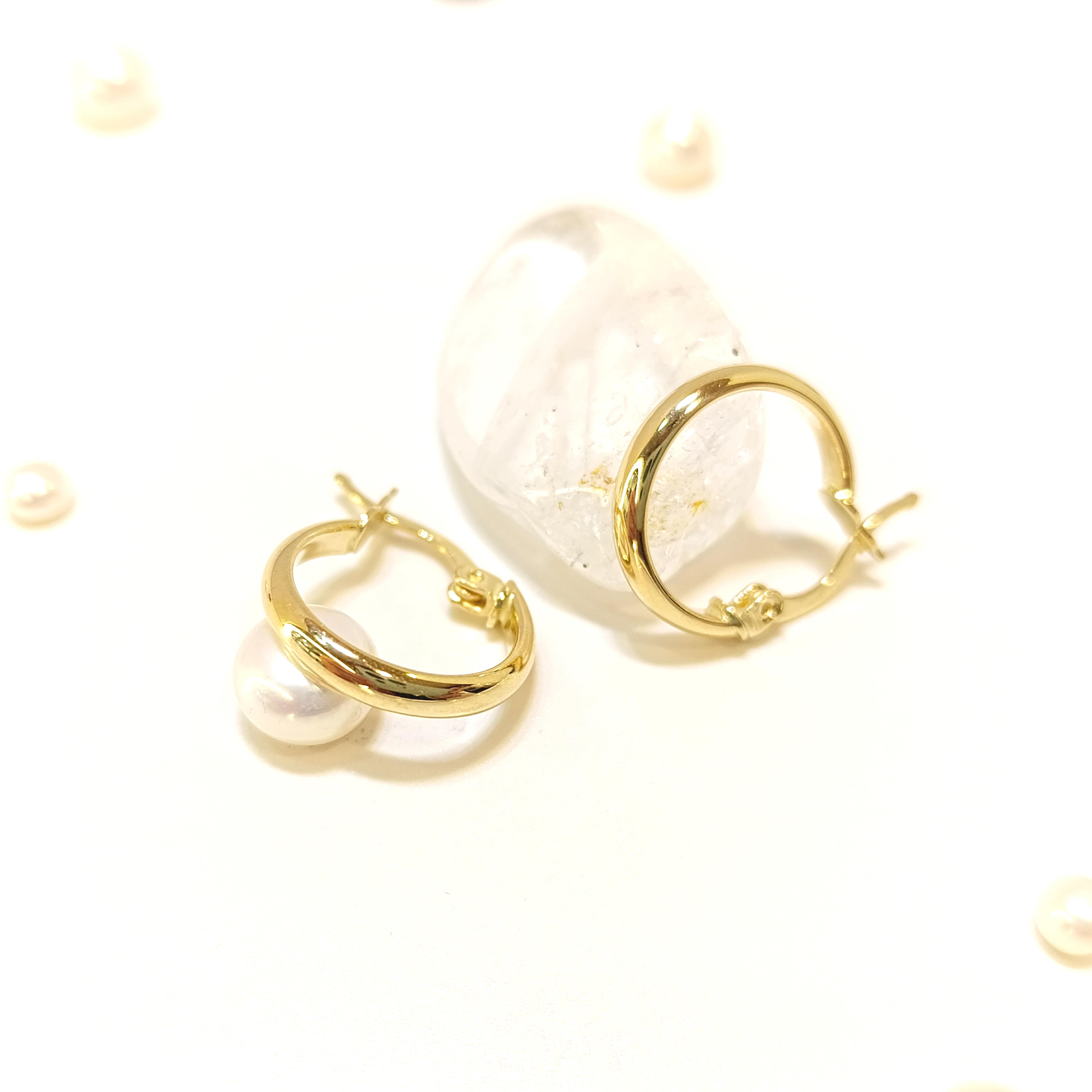 15.5mm Klasik Halka Küpe 14 Ayar Altın HD VİDEOLU