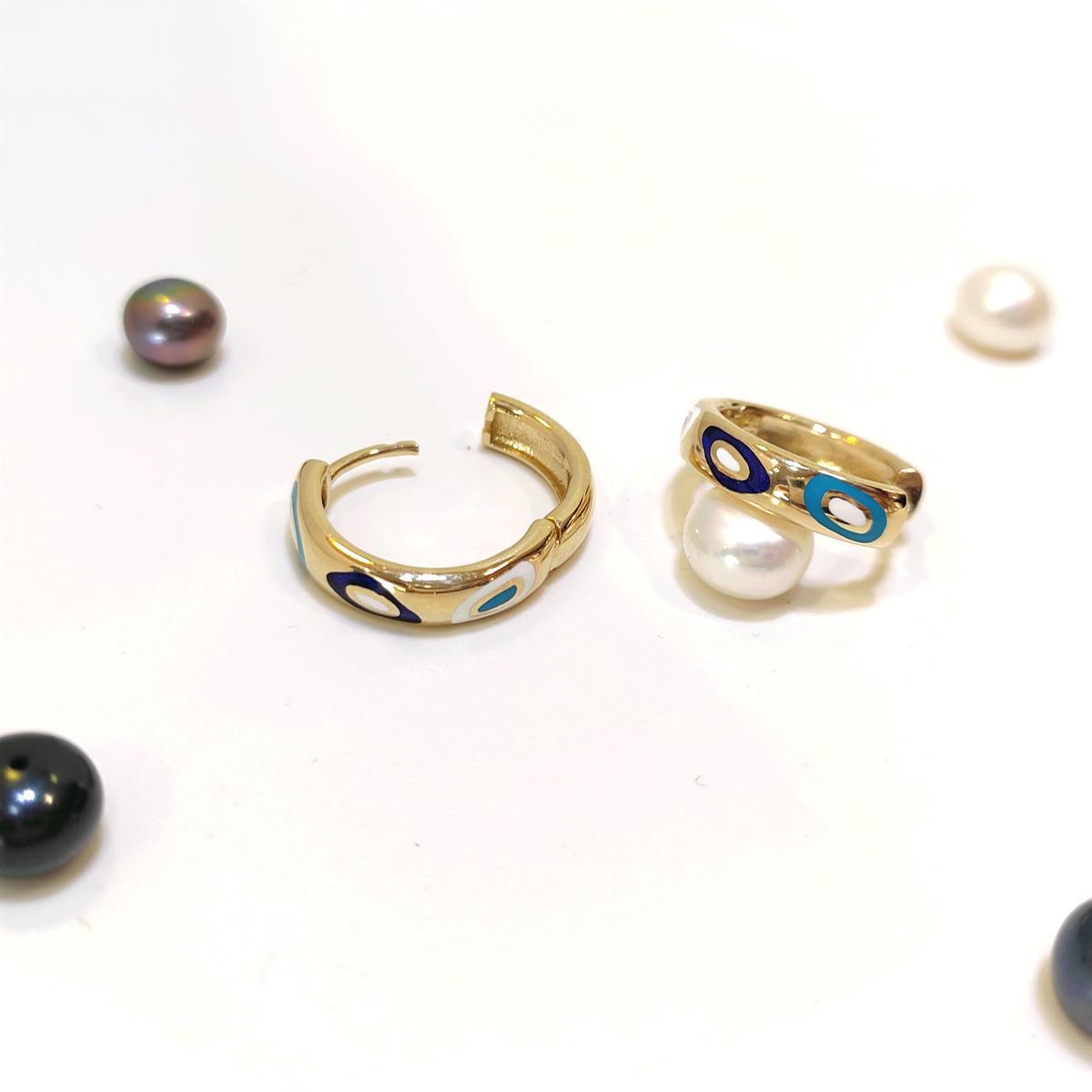 17mm Mineli Halka Küpe 14 Ayar Altın HD VİDEOLU