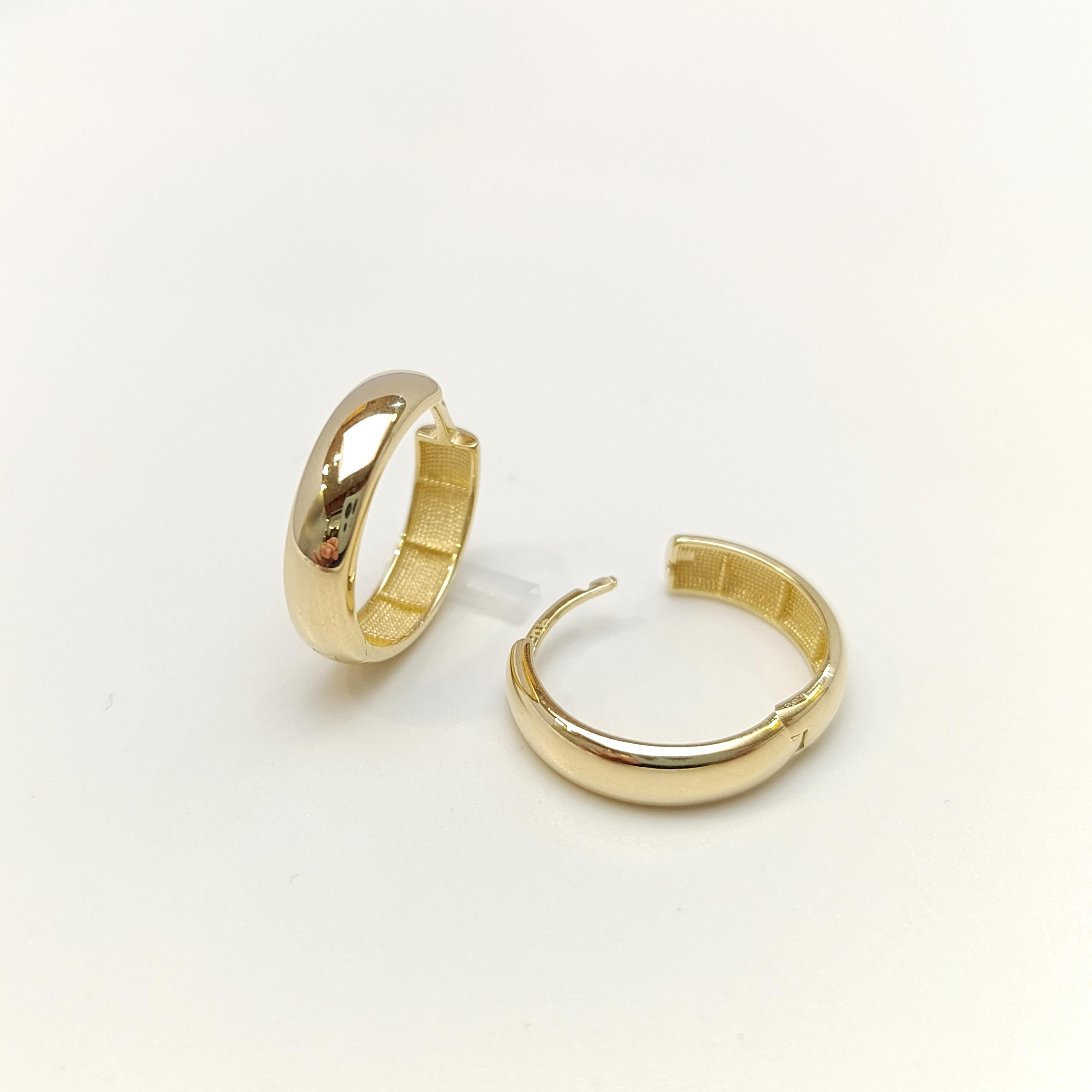 18.8mm Klasik Halka Küpe 14 Ayar Altın HD VİDEOLU