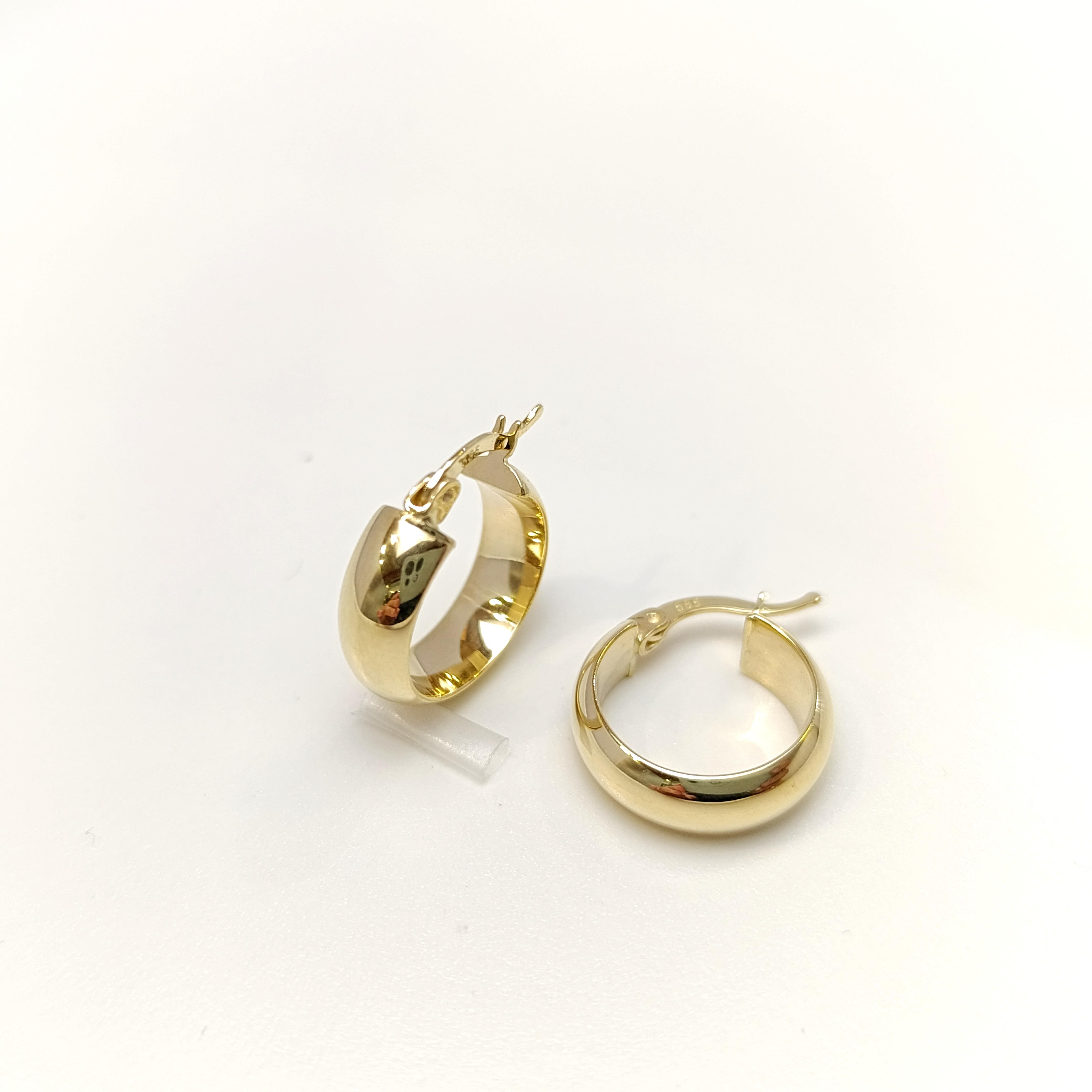 18.2mm Klasik Halka Küpe 14 Ayar Altın HD VİDEOLU