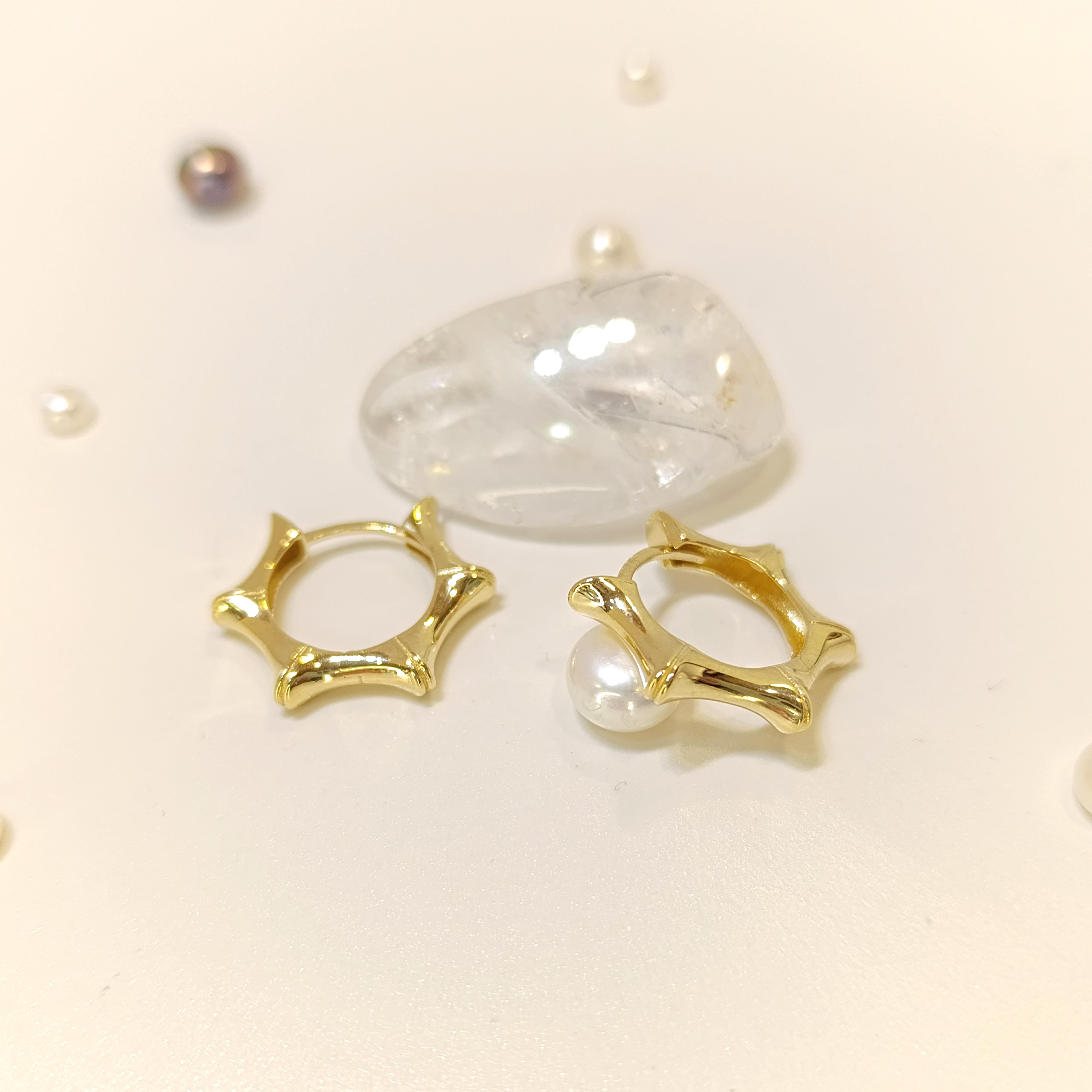 20mm Kemik Halka Küpe 14 Ayar Altın HD VİDEOLU