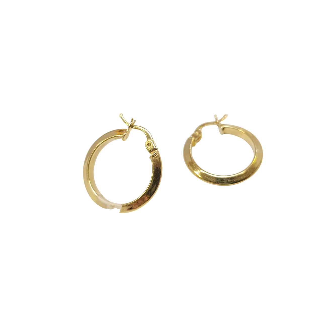 20mm Klasik Piramit Ray Halka Küpe 14 Ayar Altın HD VİDEOLU