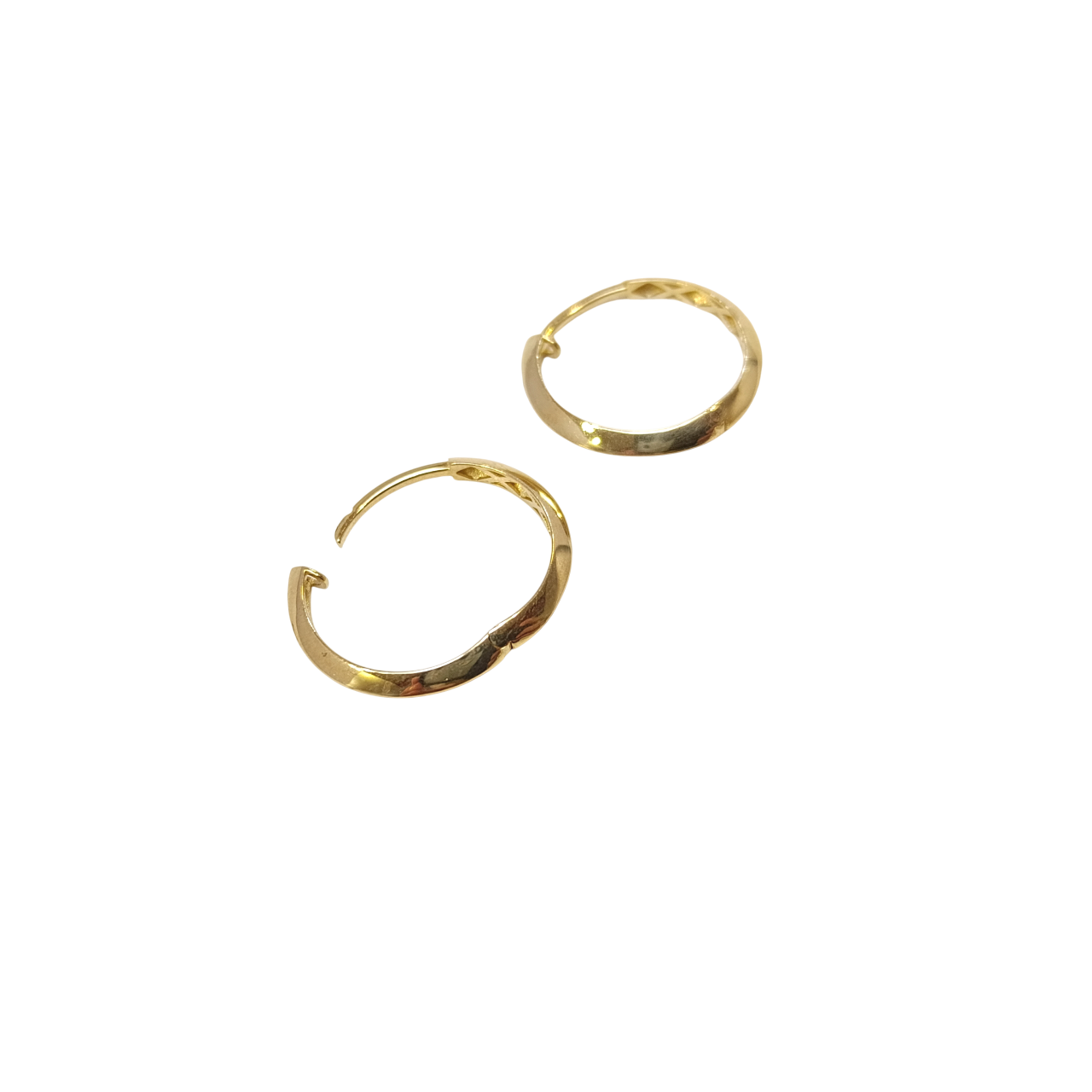 20mm Klasik Piramit Ray Halka Küpe 14 Ayar Altın HD VİDEOLU