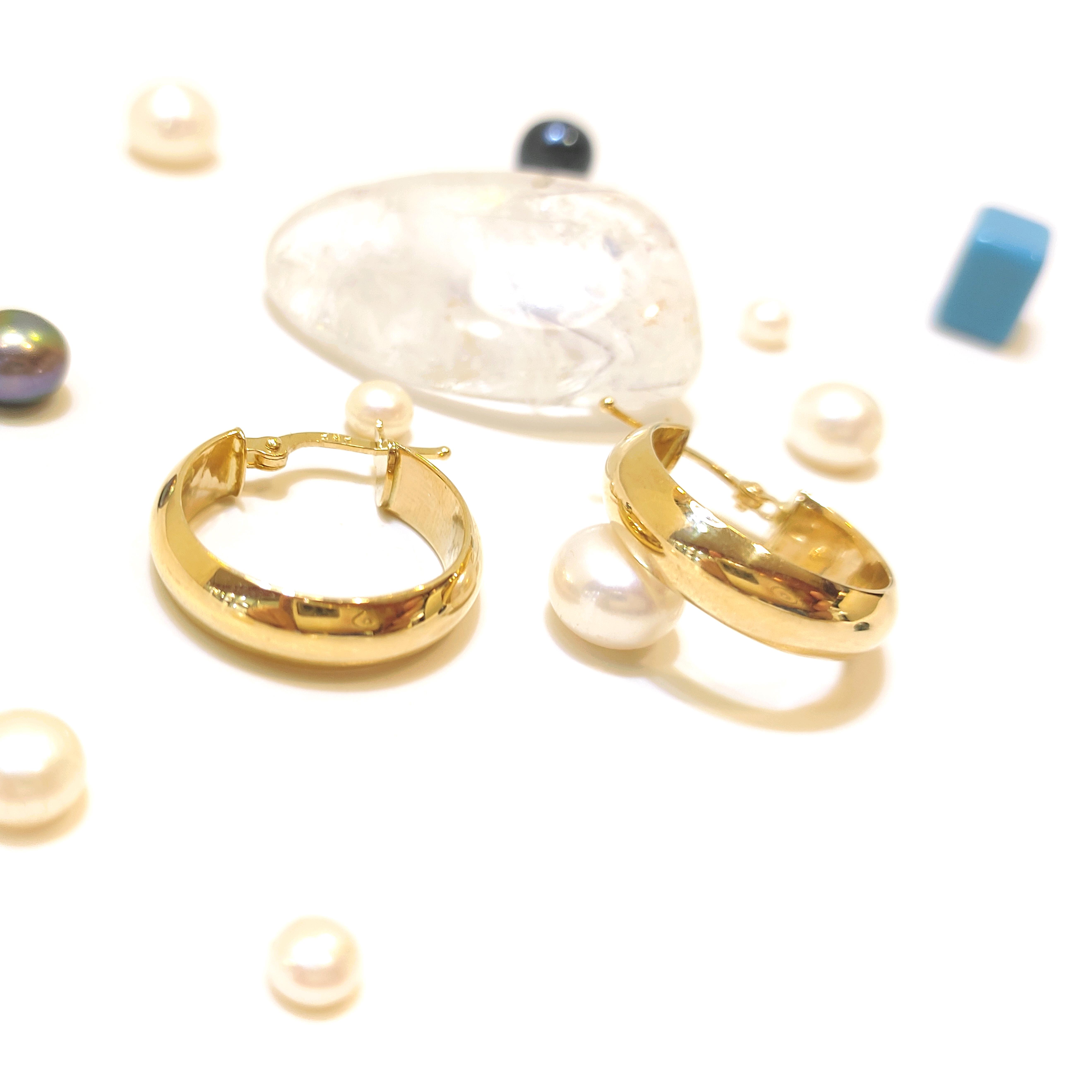 21mm Klasik Bombeli Halka Küpe 14 Ayar Altın HD VİDEOLU