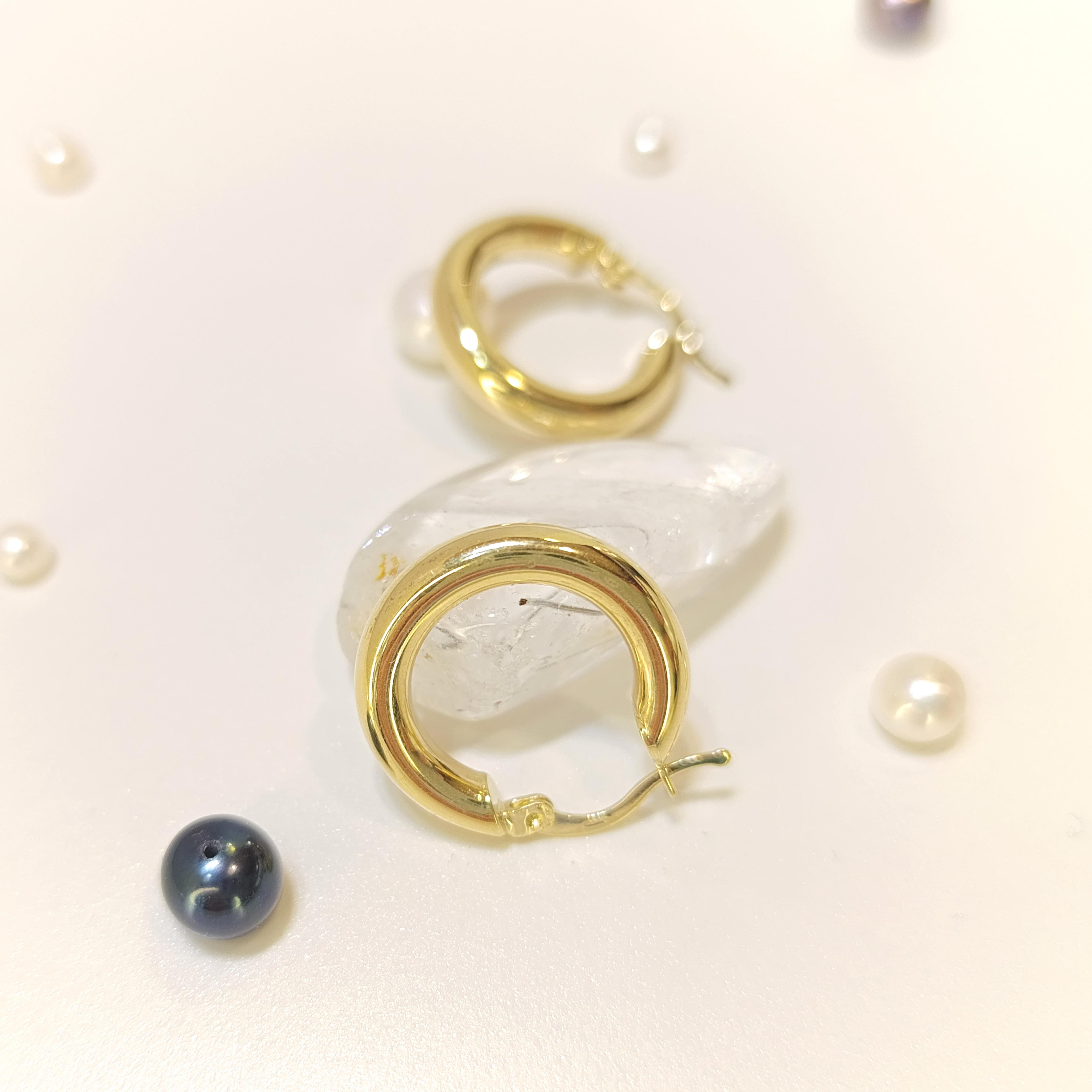 21mm Klasik Tombul Halka Küpe 14 Ayar Altın HD VİDEOLU