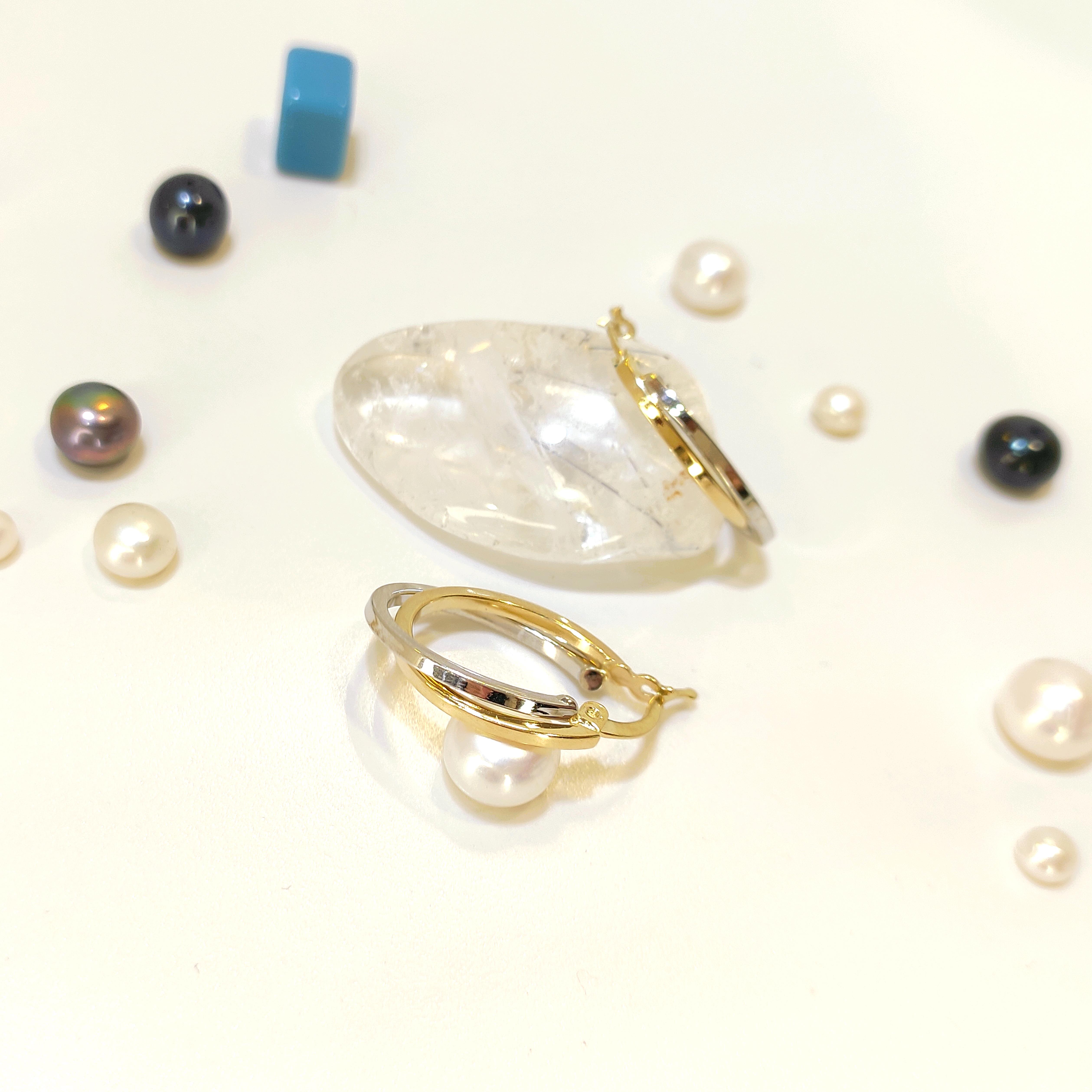 22mm İkili Halka Küpe 14 Ayar Altın 