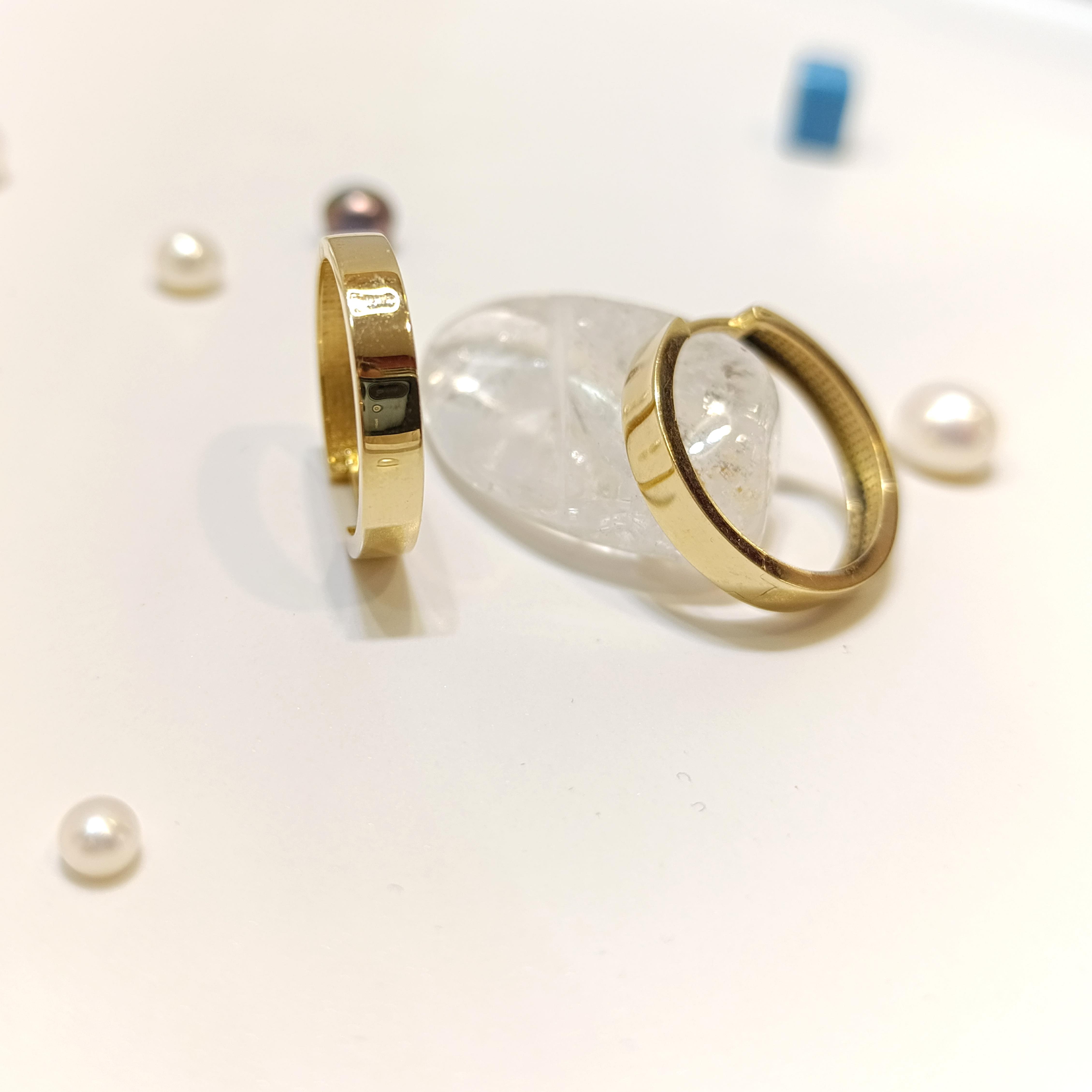 22mm Klasik Ray Halka Küpe 14 Ayar Altın HD VİDEOLU