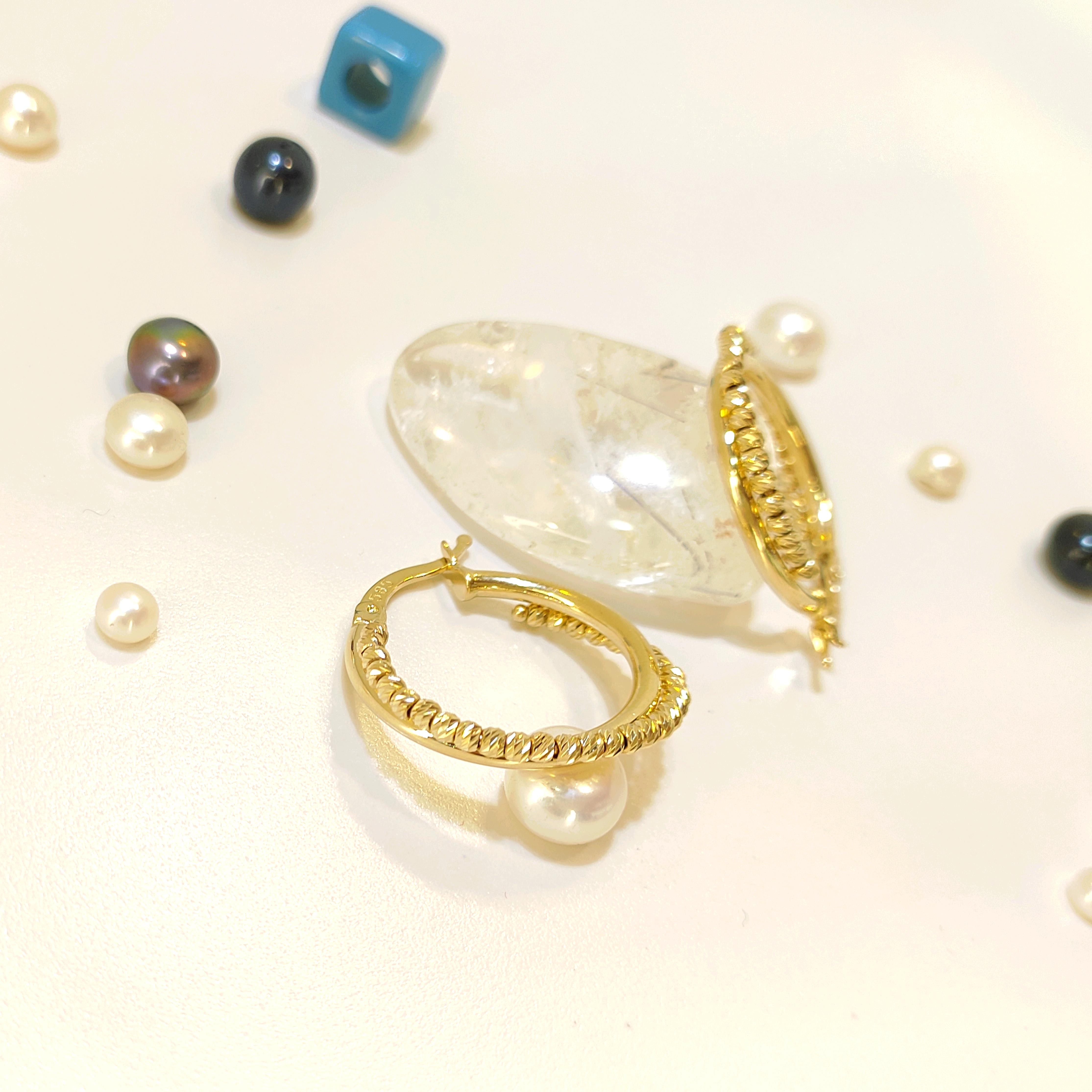 23mm Dorika Toplu İkili Halka Küpe 14 Ayar Altın 