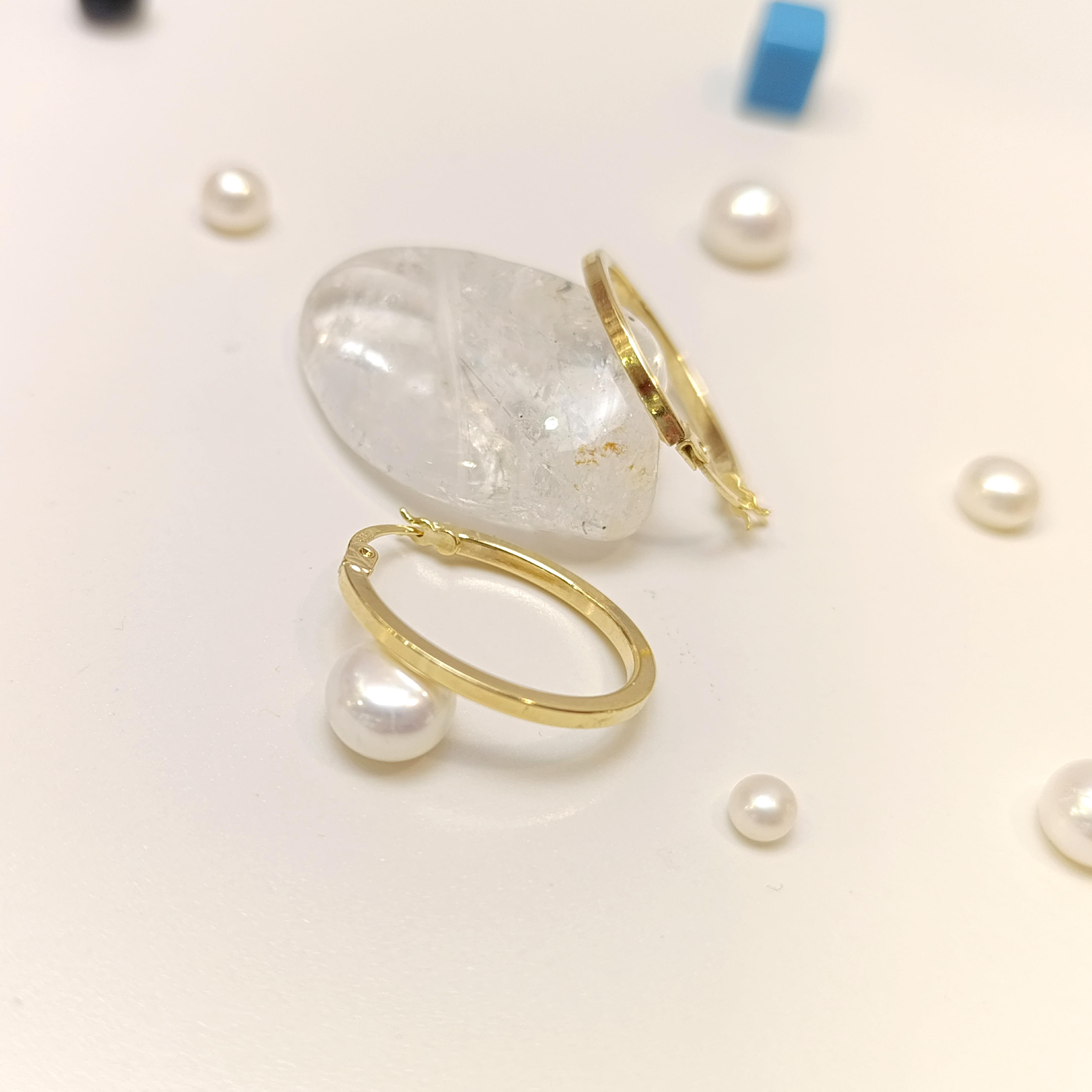 23mm Klasik Ray Halka Küpe 14 Ayar Altın HD VİDEOLU